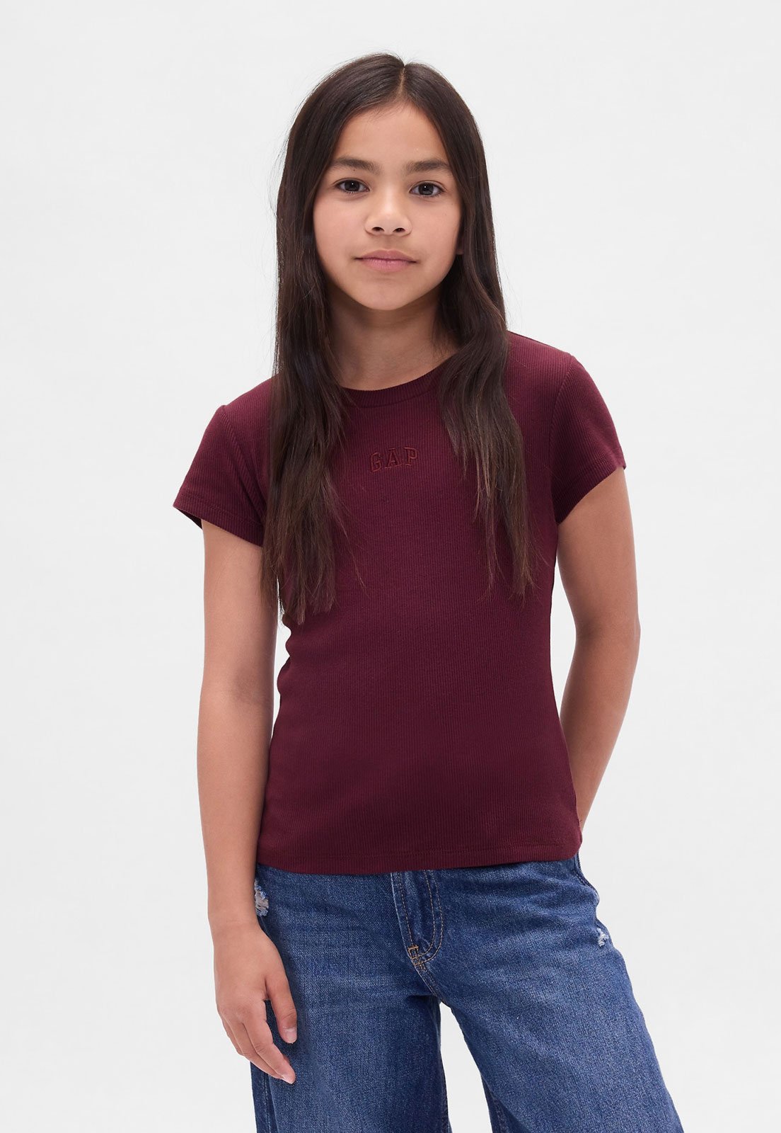 Infantil – Camiseta GAP Canelada Vinho