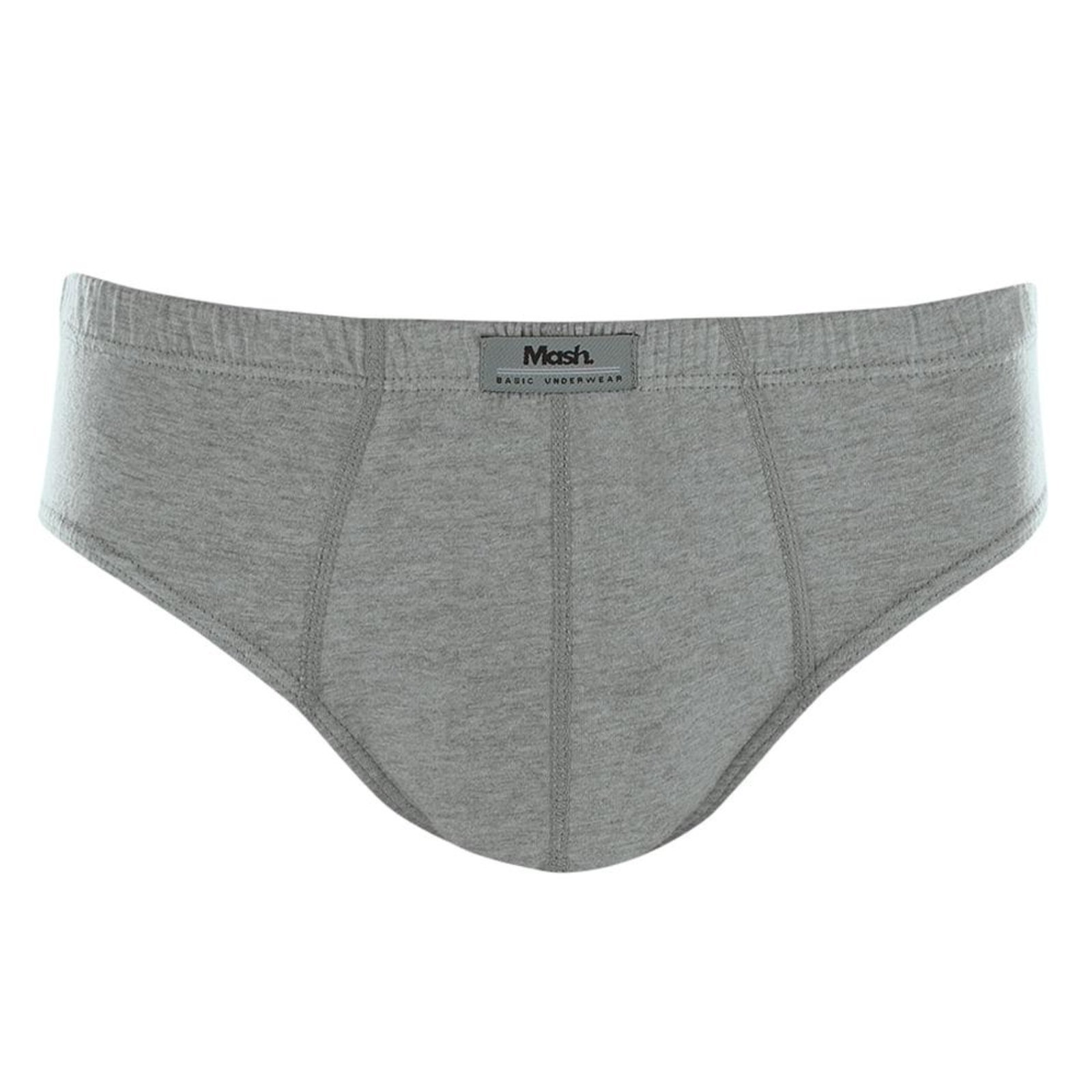 Vista 2 Cueca Slip Mash Masculina Lisa Algodão mescla claro cinza MASH cinza