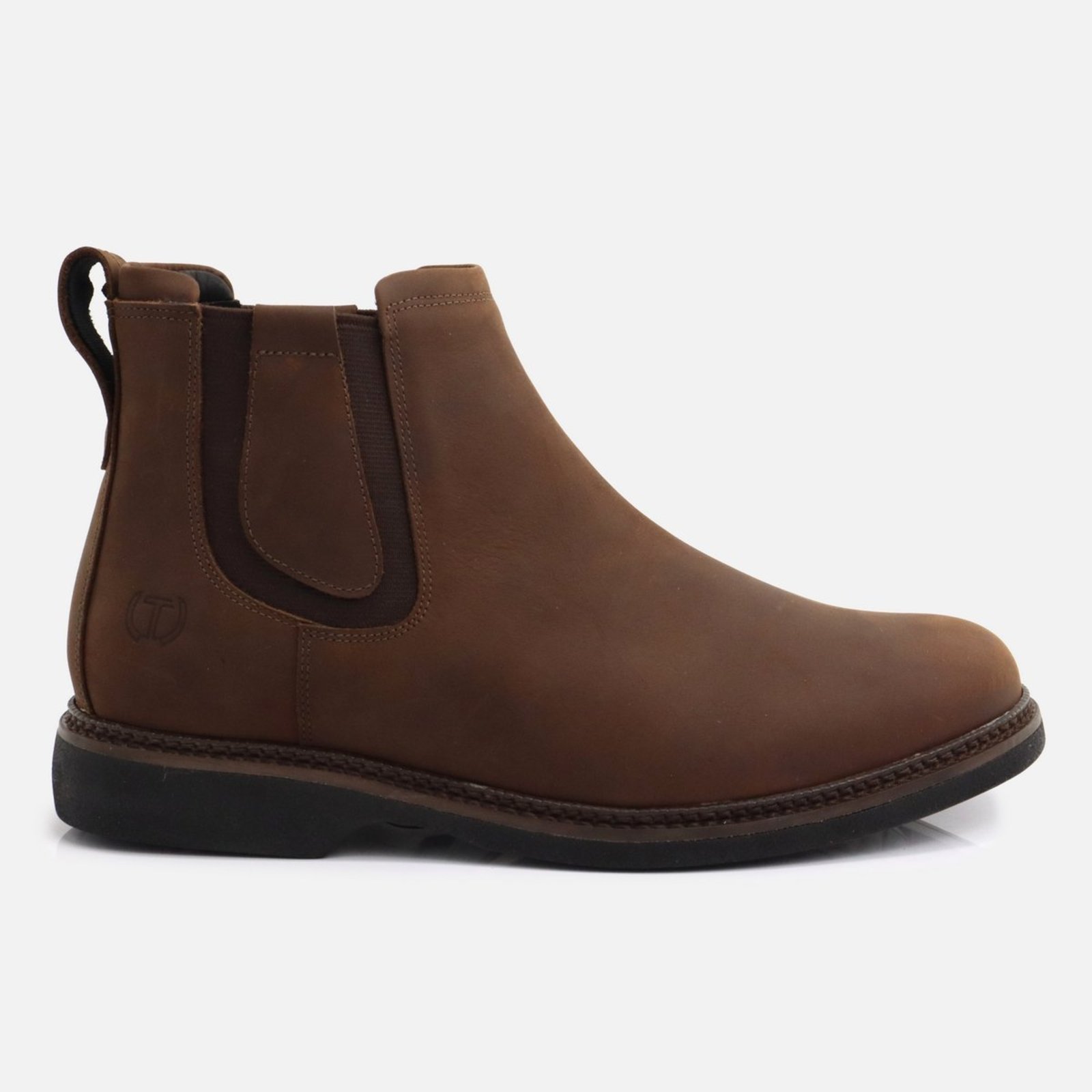 Botina Masculina Couro Legítimo Tito Borges Bota Premium Solado Antiderrapante Resistente Chocolate