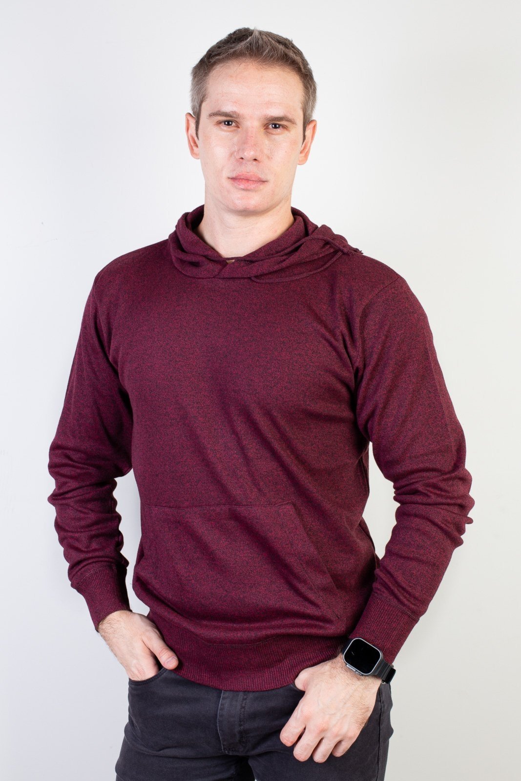 Blusa Enluaze Masculina Moletinho Com Capuz 90153 – Bordô