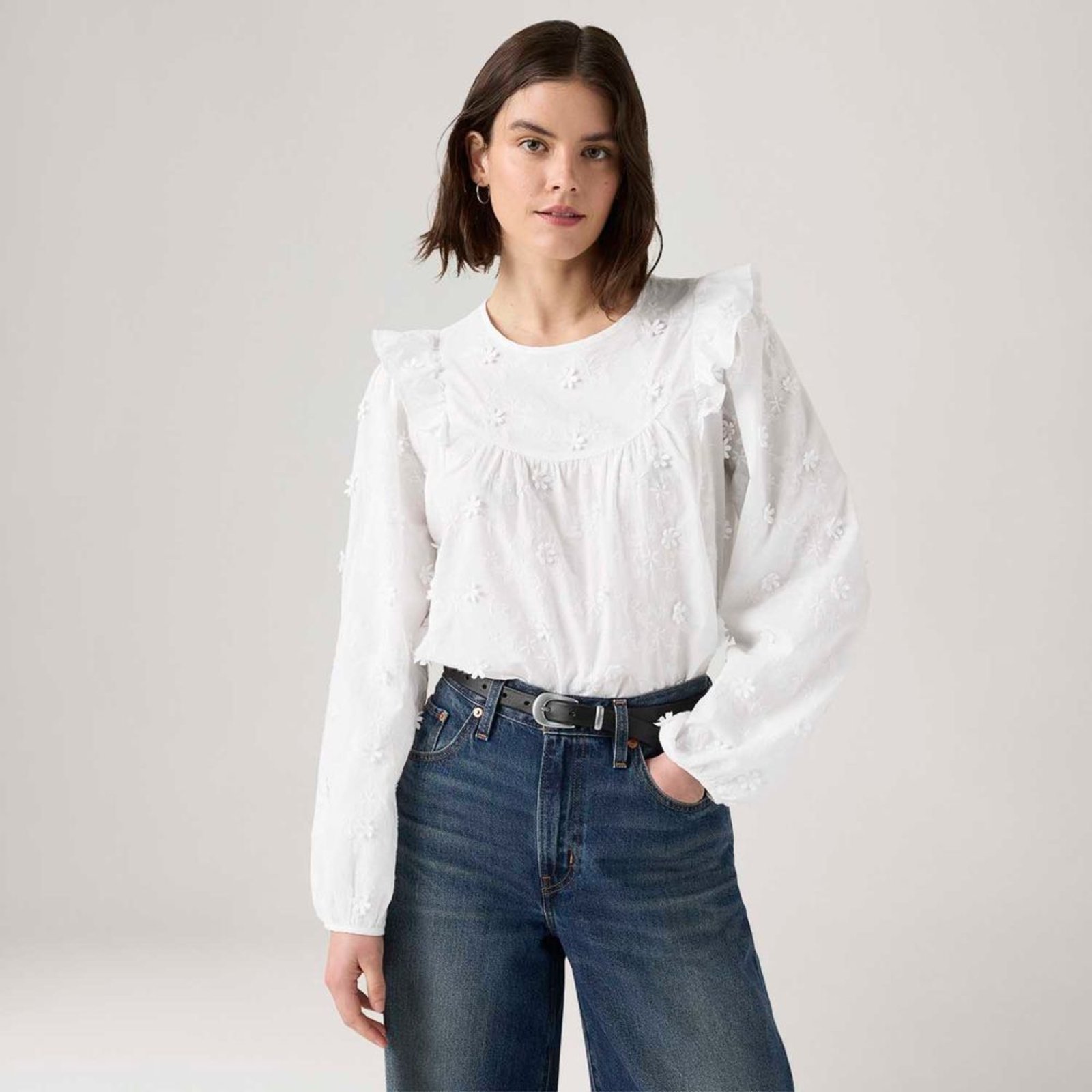 Blusa Levi’s® Mallory Off White Manga Longa