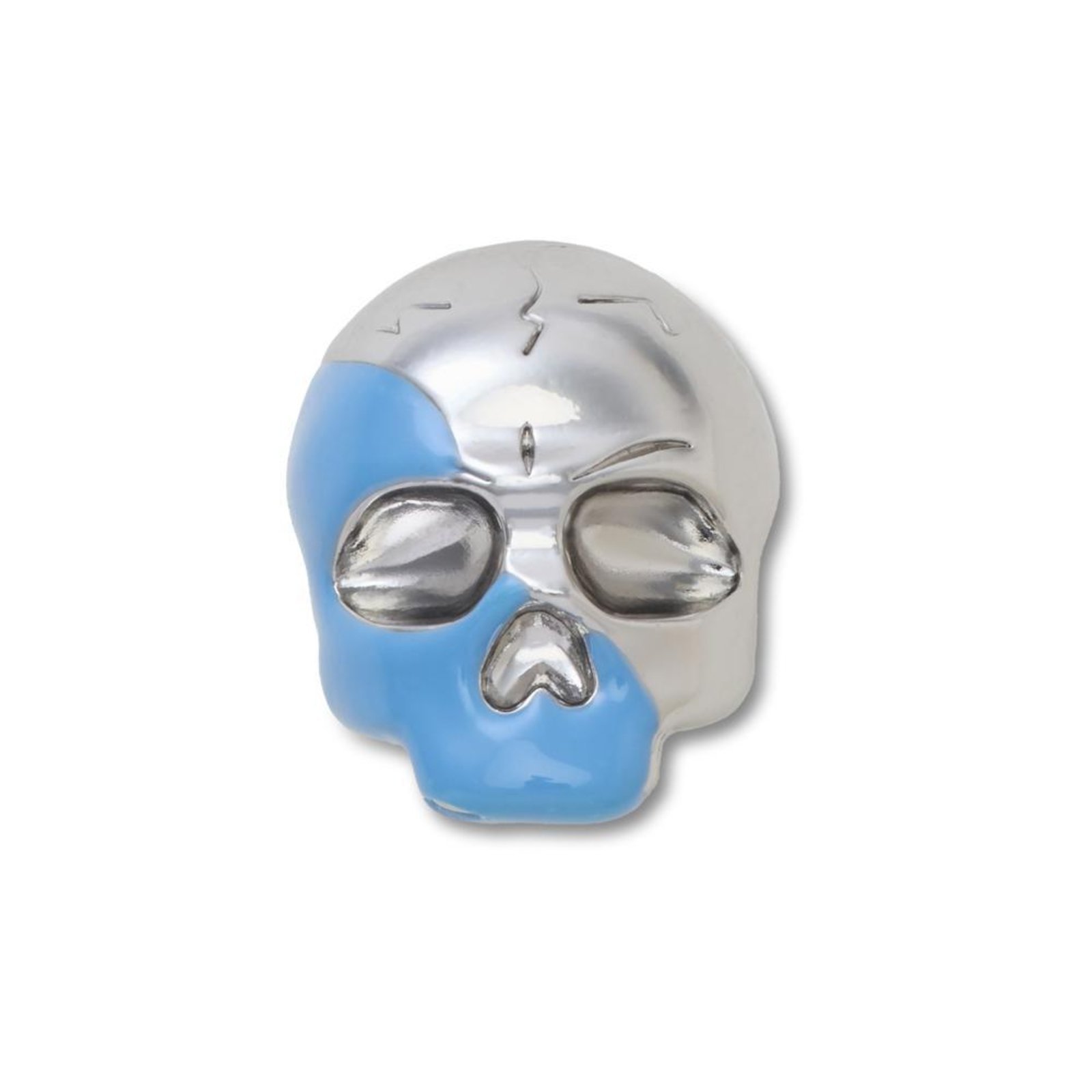 Vista 2 Infantil - Jibbitz™ Caveira Prata e Azul Branco Crocs branco azul