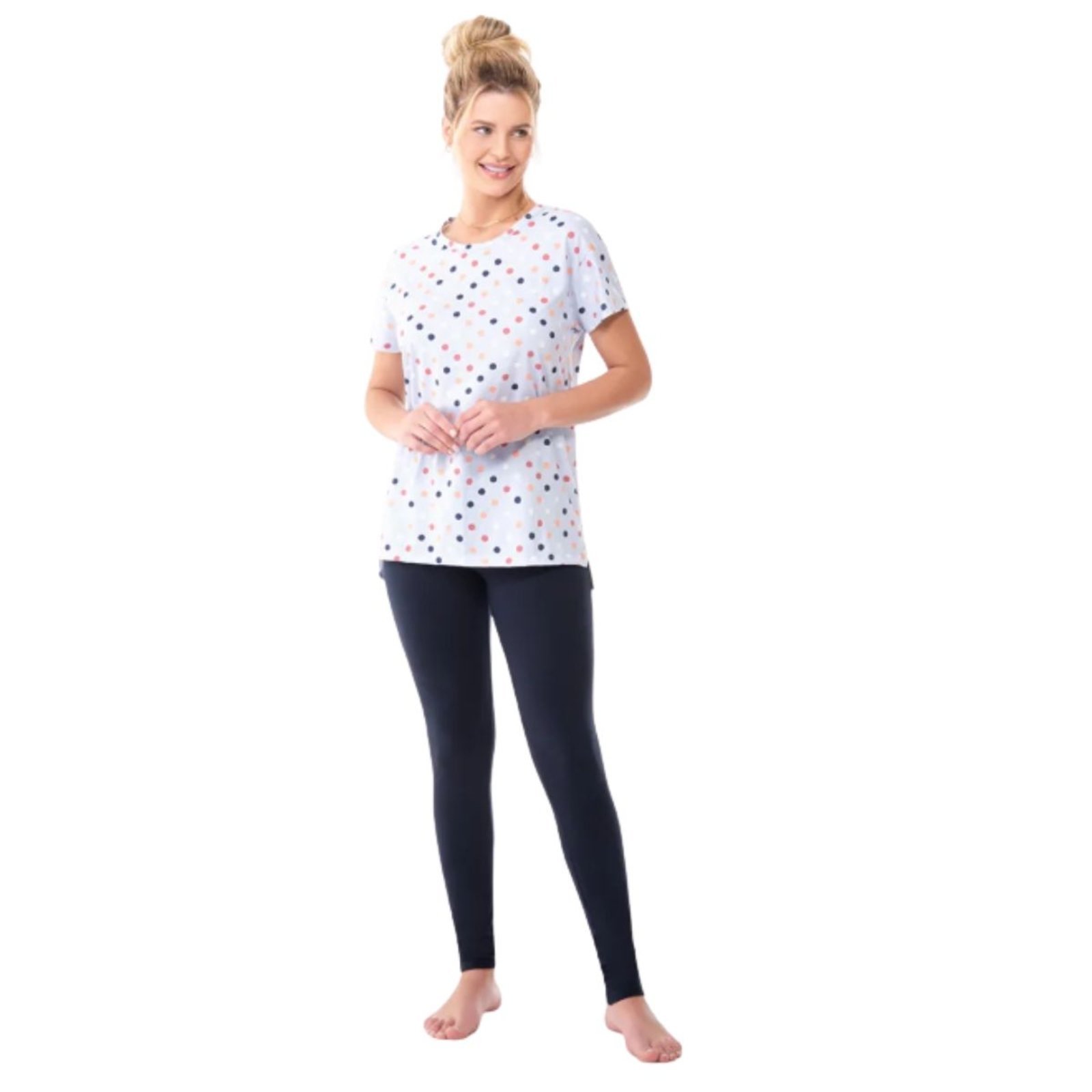 Pijama Feminino Manga Curta E Calça Legging Zee Rucci