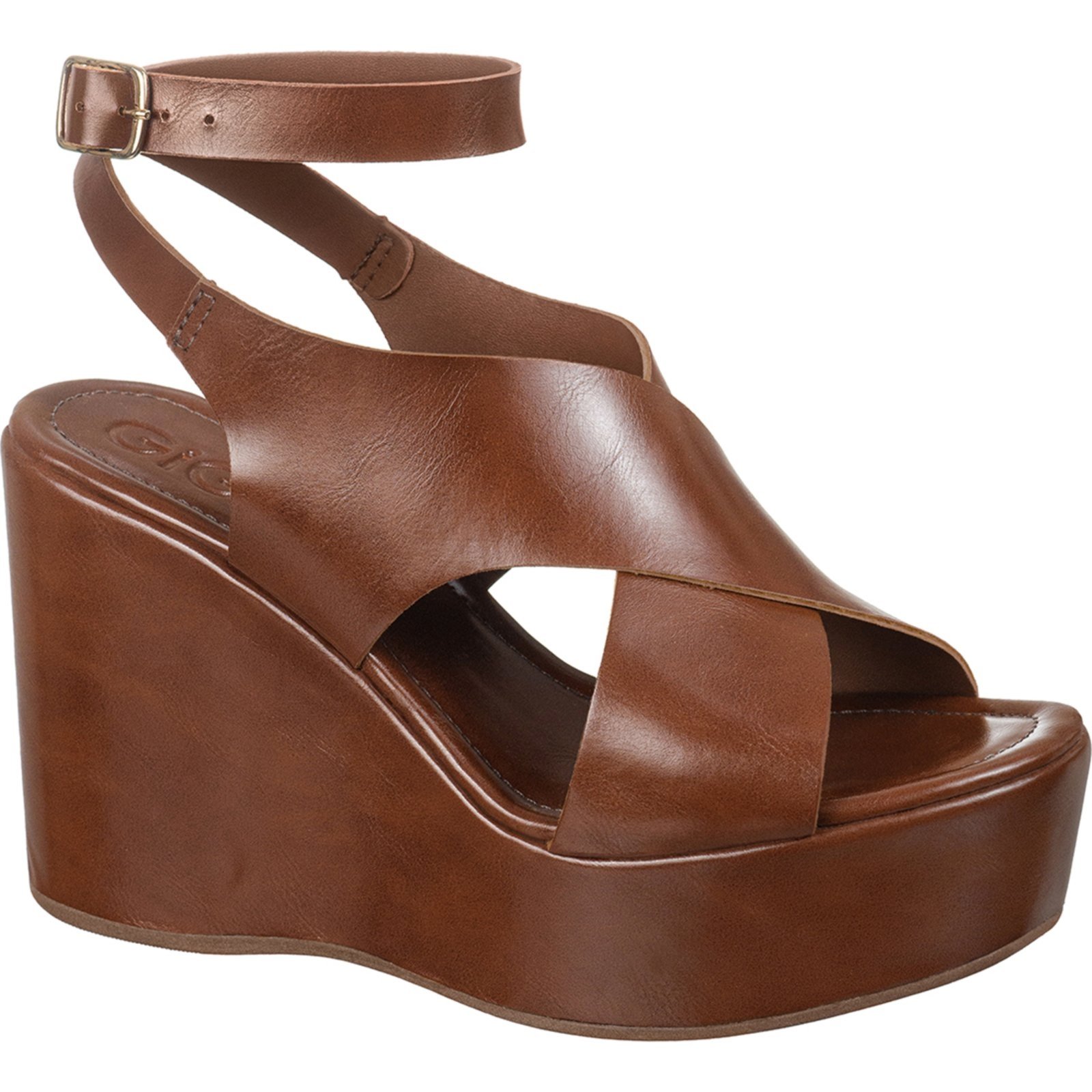Vista 2 Sandália Feminina GiGiL Salto Alto Plataforma Tiras Largas Cruzadas Estilosa Confortável preto Gigil preto