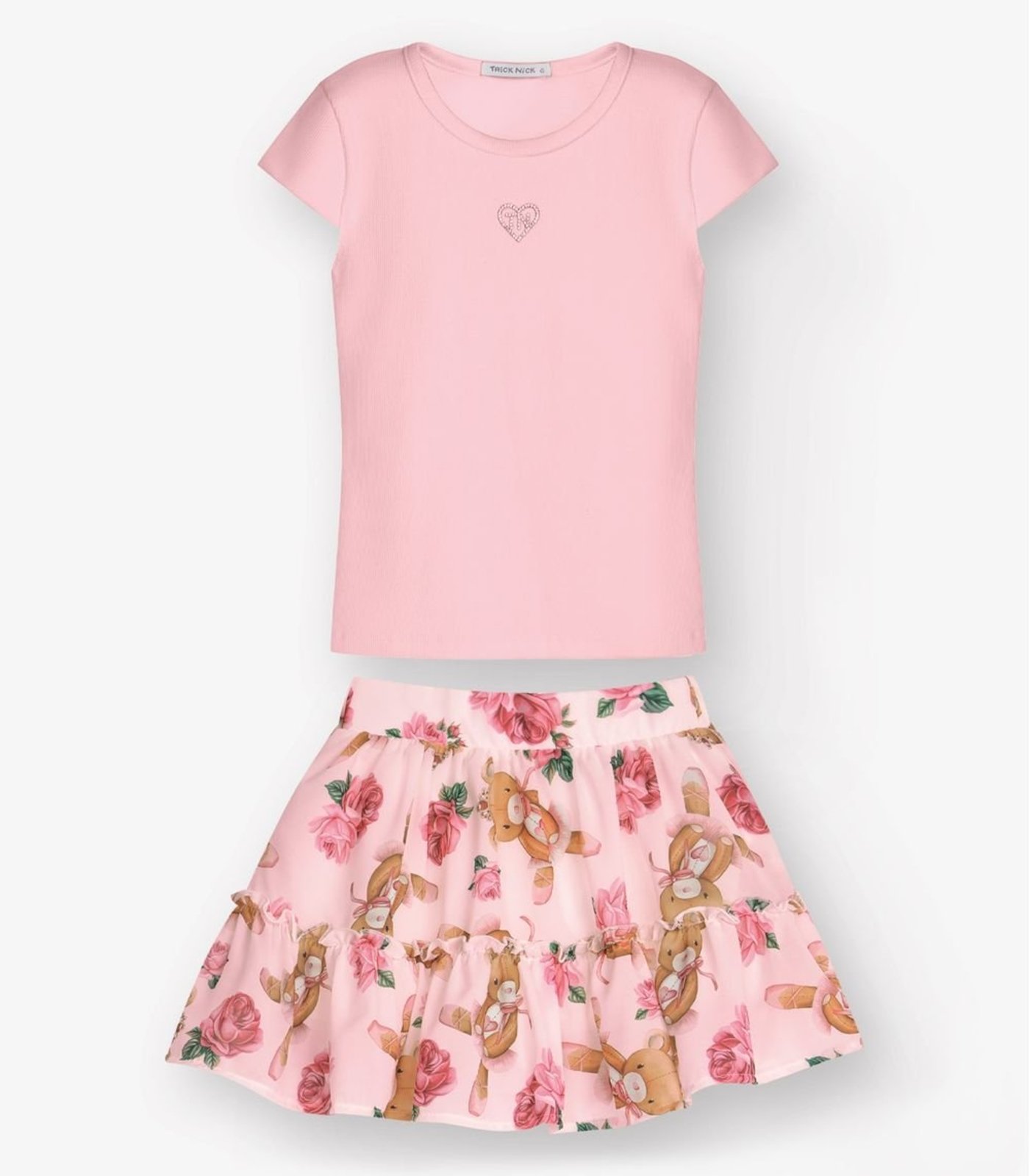 Infantil - Conjunto Blusa com Saia Menina Trick Nick Rosa