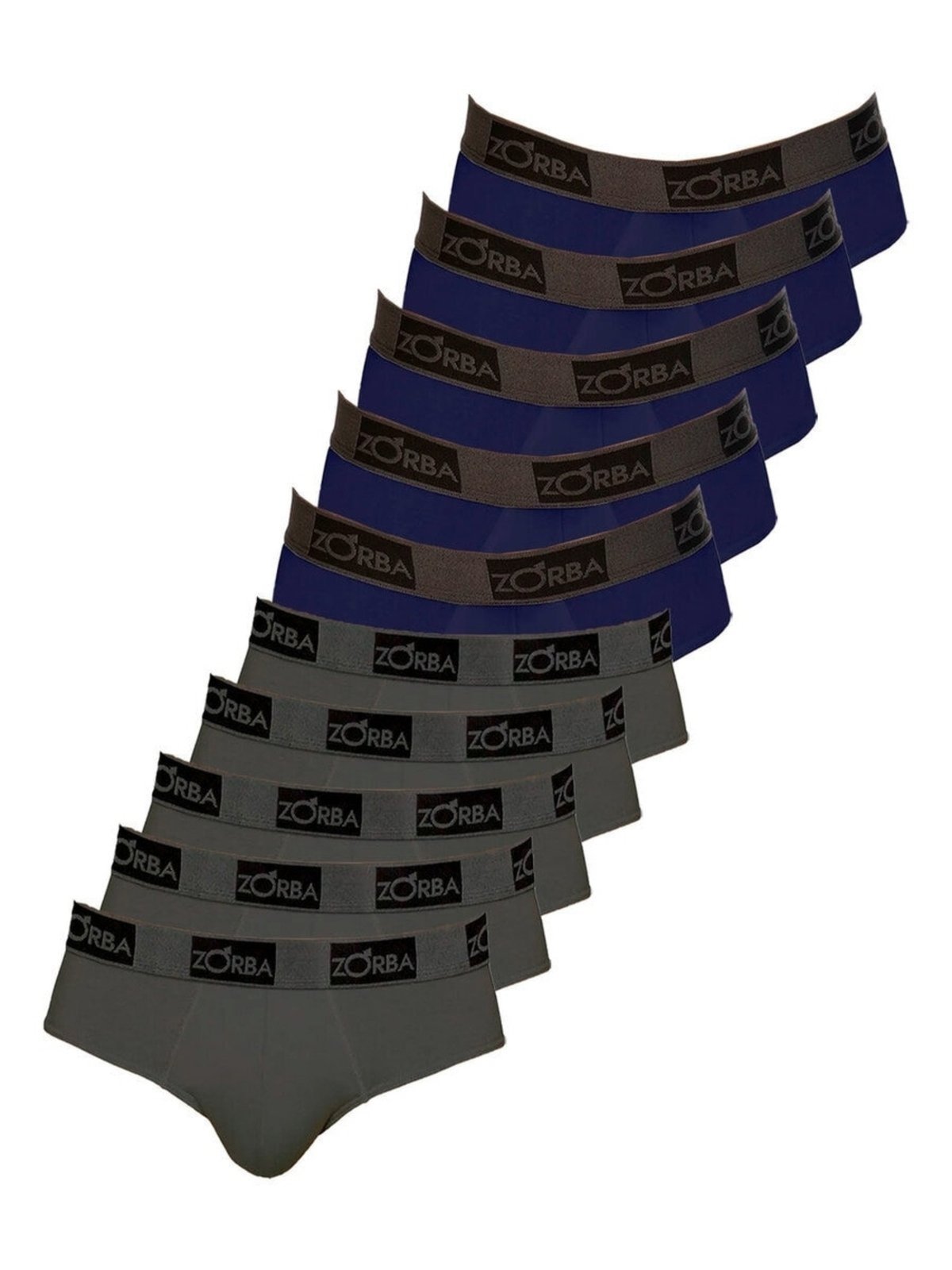 Kit com 10 Cuecas Slip Zorba 716 Azul Marinho