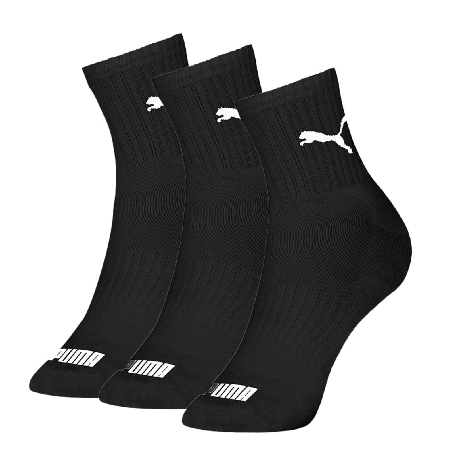 Kit Com 3 Pares Meia Esportiva Masculina Cano Médio Puma Preto