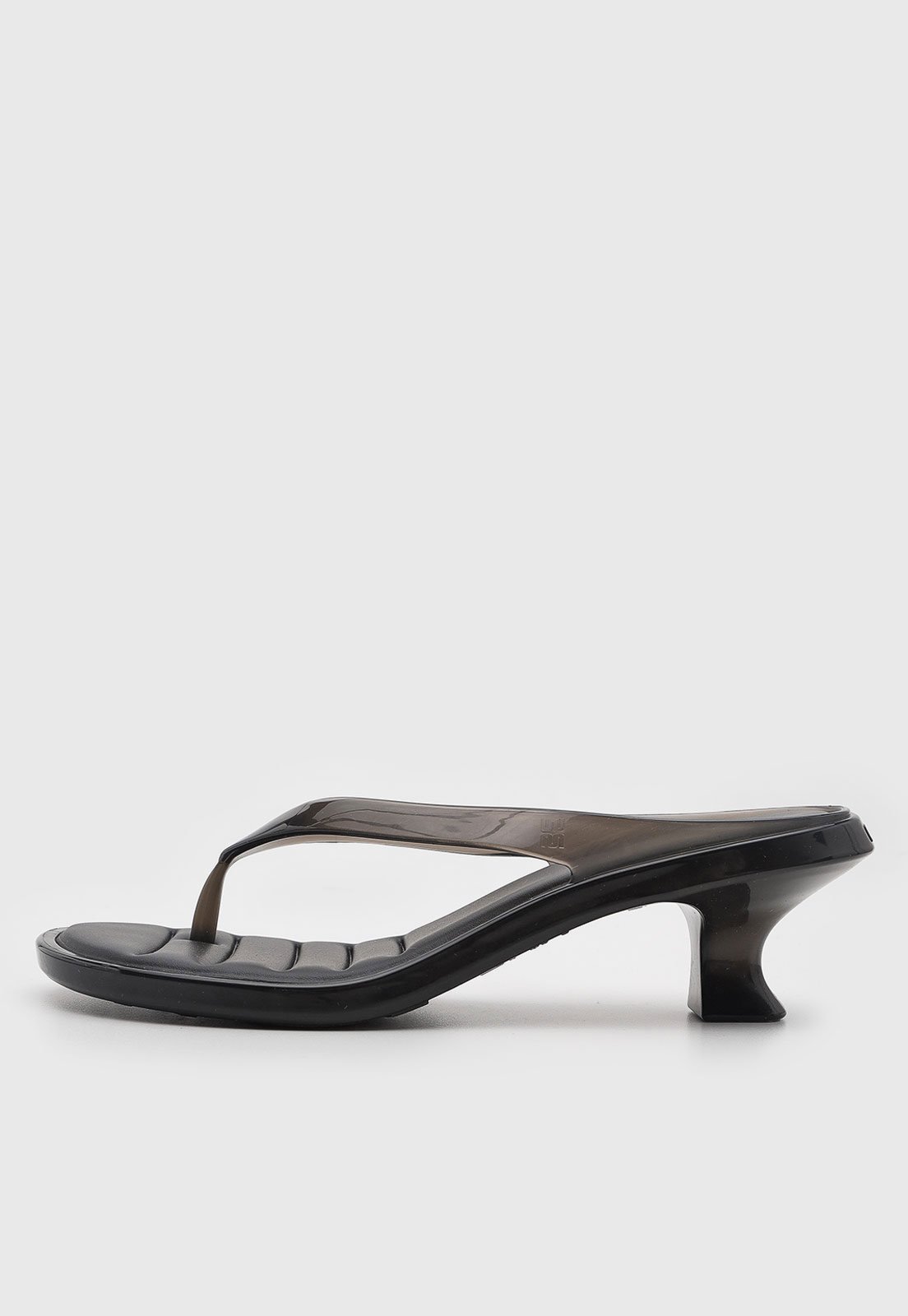 Sandália Feminina Melissa Salto Baixo Transparente Preto