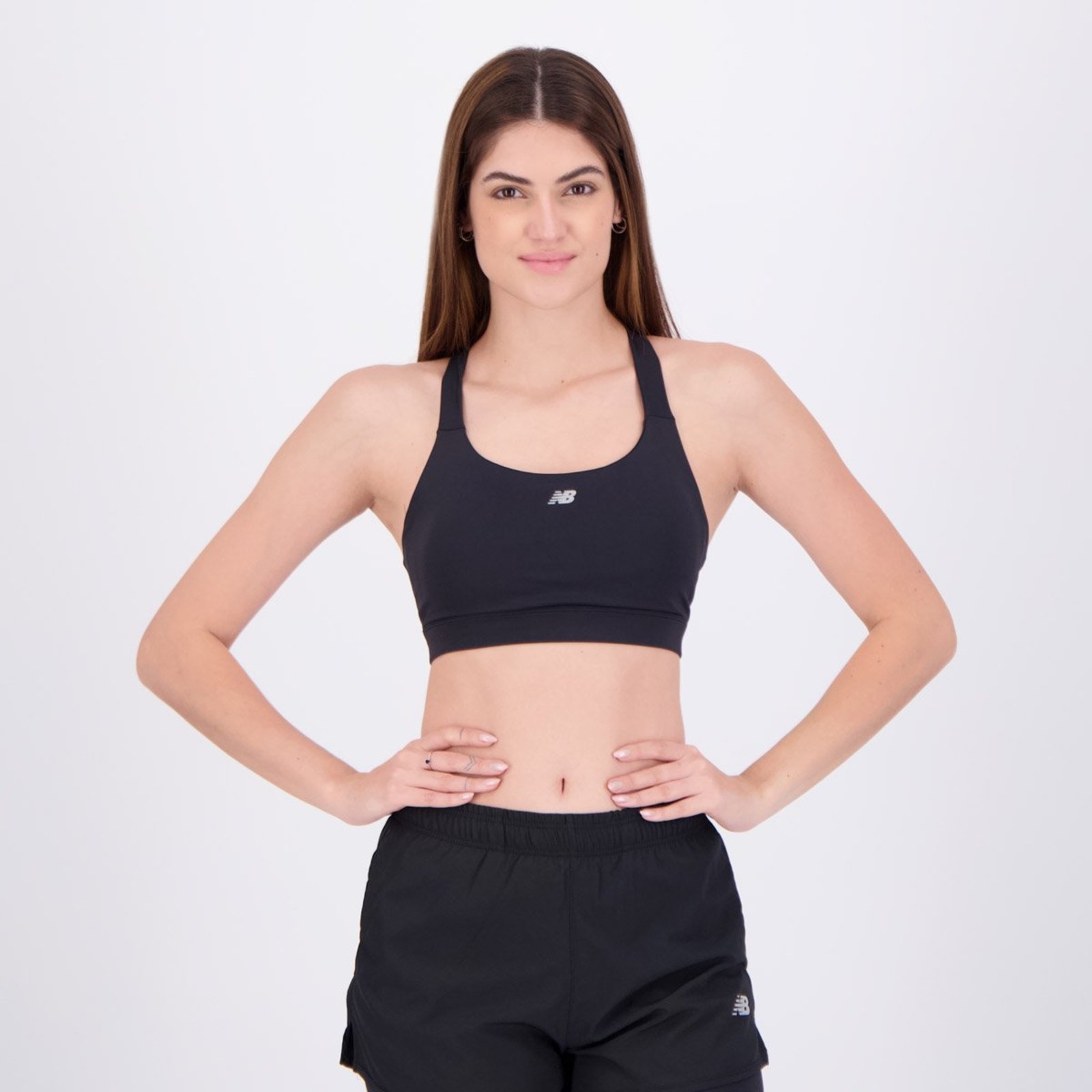 Top New Balance Essentials Run Feminino Preto