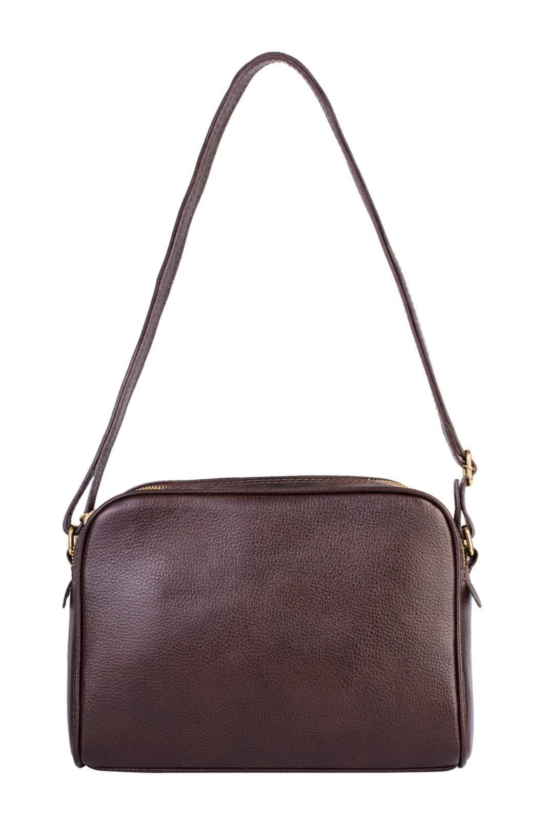 Vista 2 Bolsa quadrada de couro liso Daiana - Café Andrea Vinci vermelho Andrea Vinci vermelho