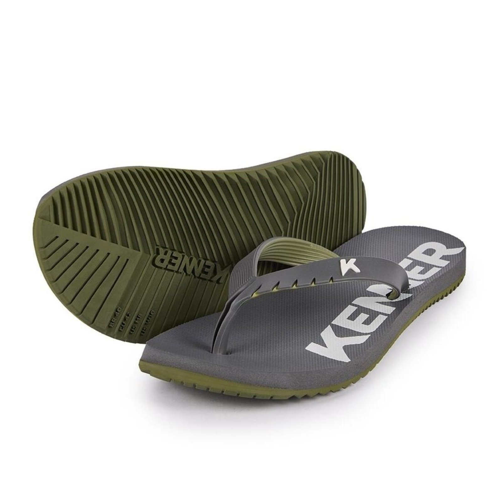Chinelo Sandália Kenner Red Verde/Prata