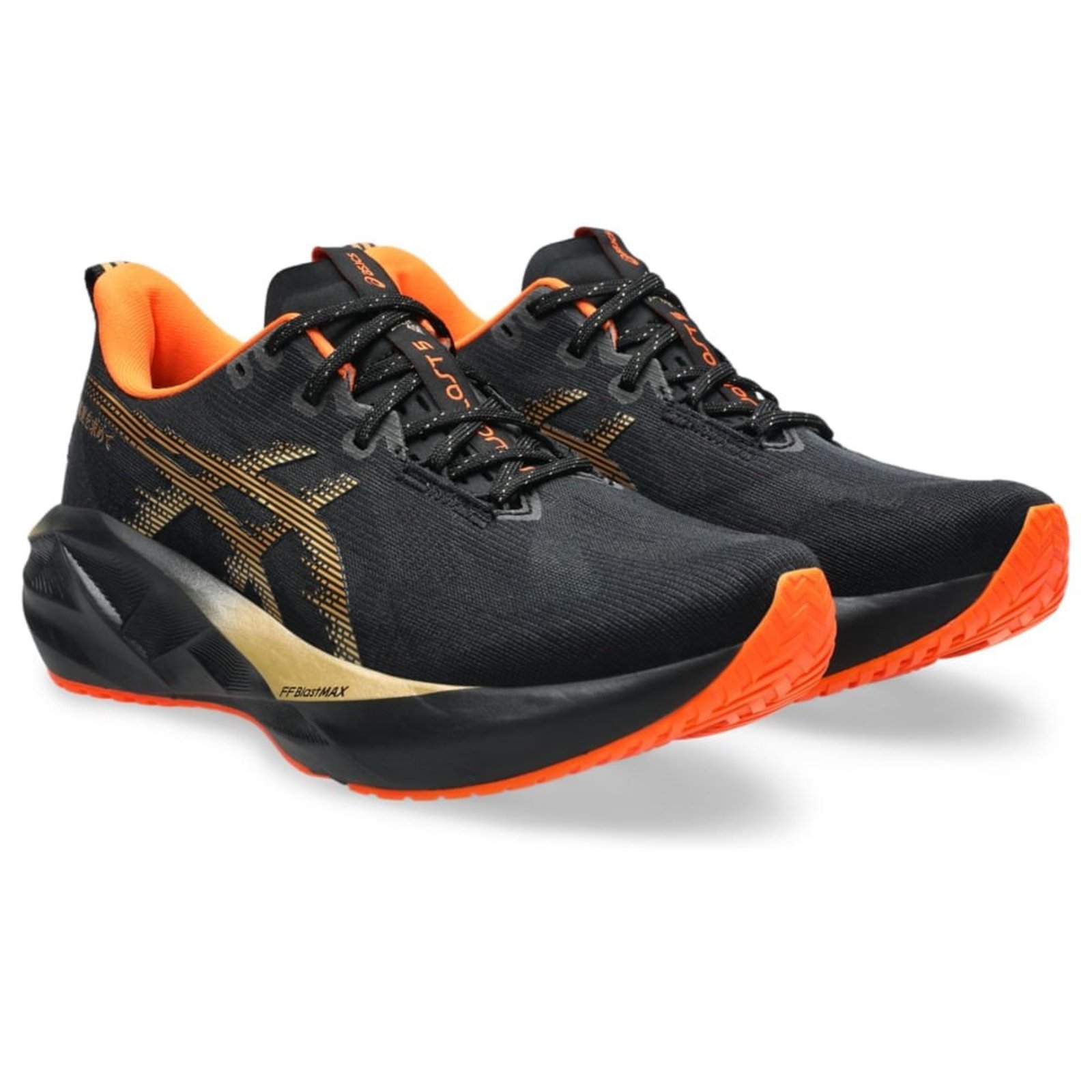 Vista 3 Tênis ASICS Novablast 5 Senna Samurai - Feminino Dourado preto ASICS preto