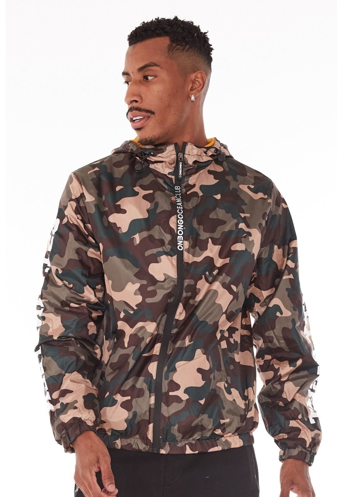 Jaqueta Onbongo Corta Vento Camuflada Marrom