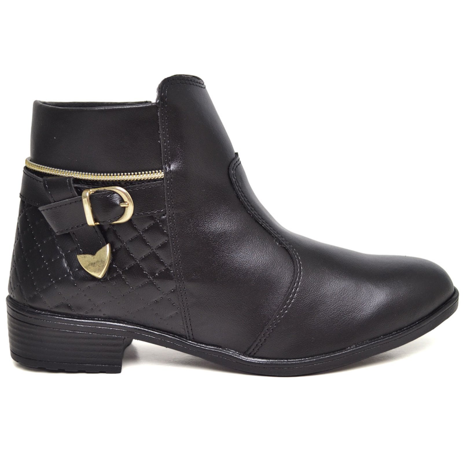 Vista 3 Bota Coturno Feminino Cano Curto DUBUY 207FG preto DUBUY preto
