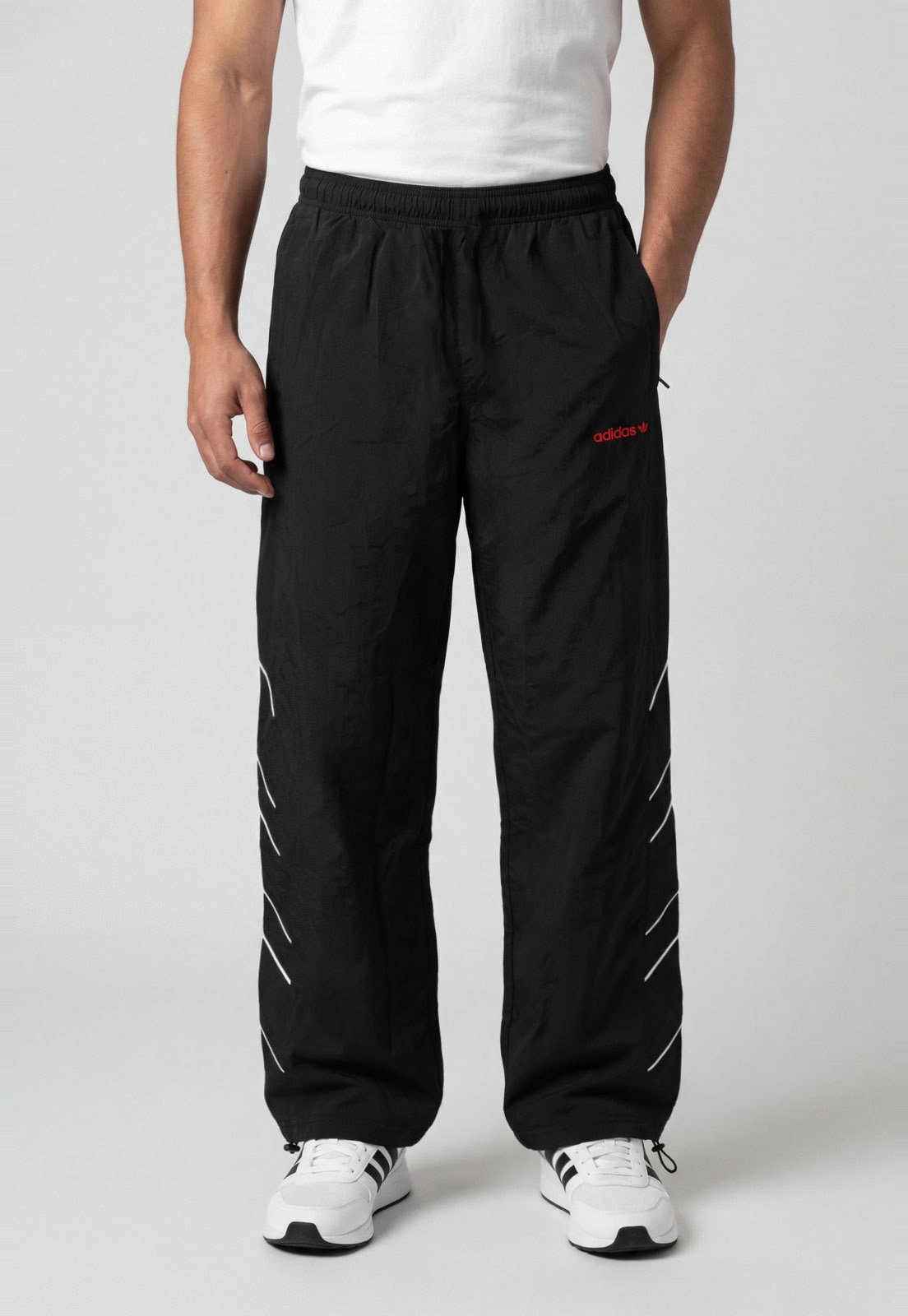 Calça Masculina adidas Originals Cintura Média Detalhe Lateral Preta