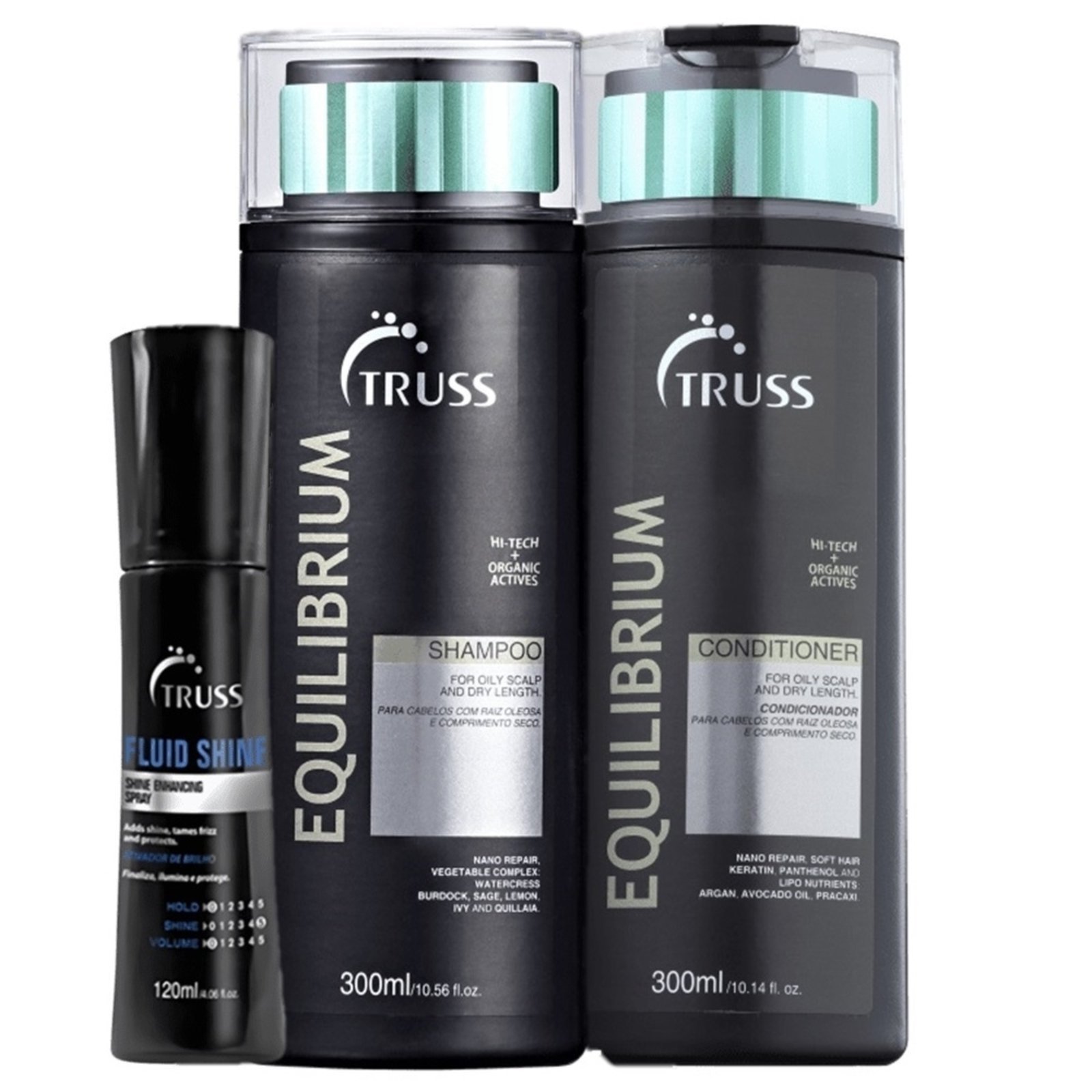 Kit Truss Equilibrium Shine Cabelos Oleosos (3 Produtos)