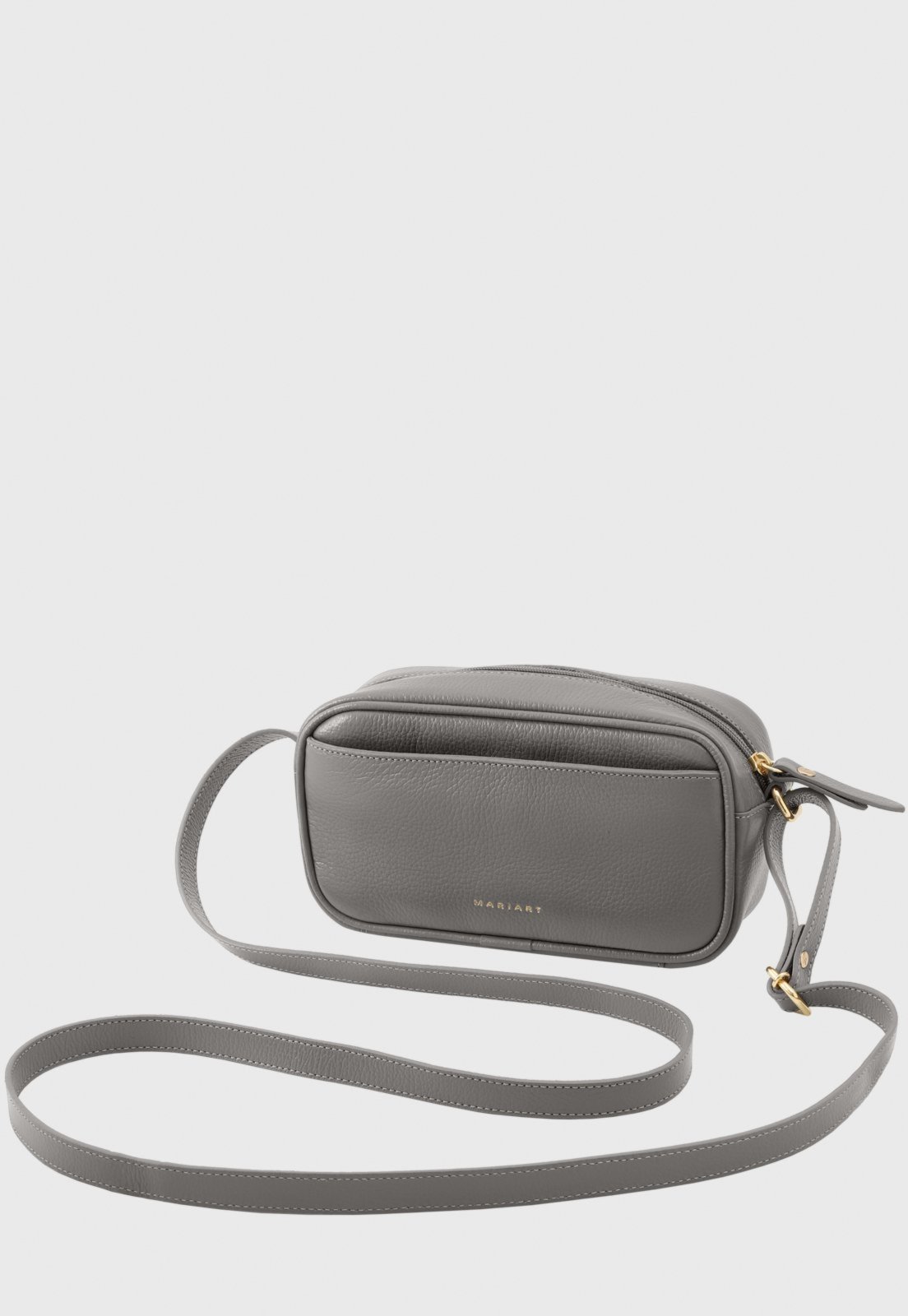 Bolsa Transversal Couro Mariart Quinoa Cinza