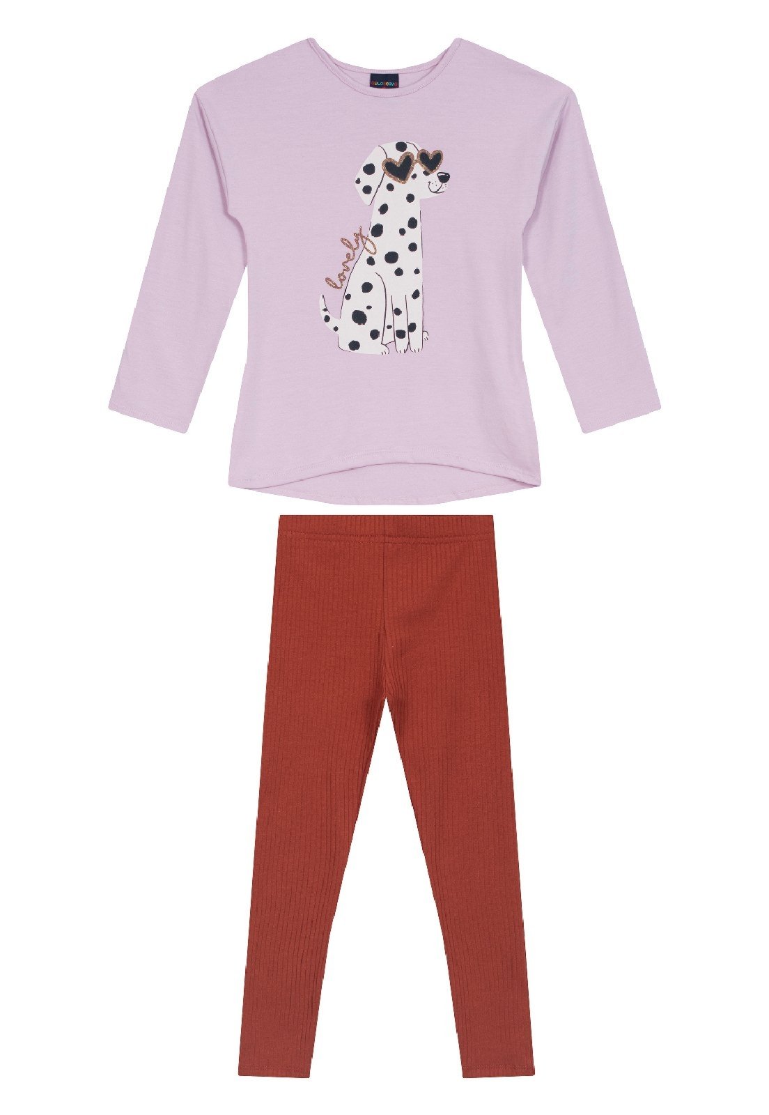 Infantil - Conjunto para Menina de Blusa e Legging Guloseima Roxo