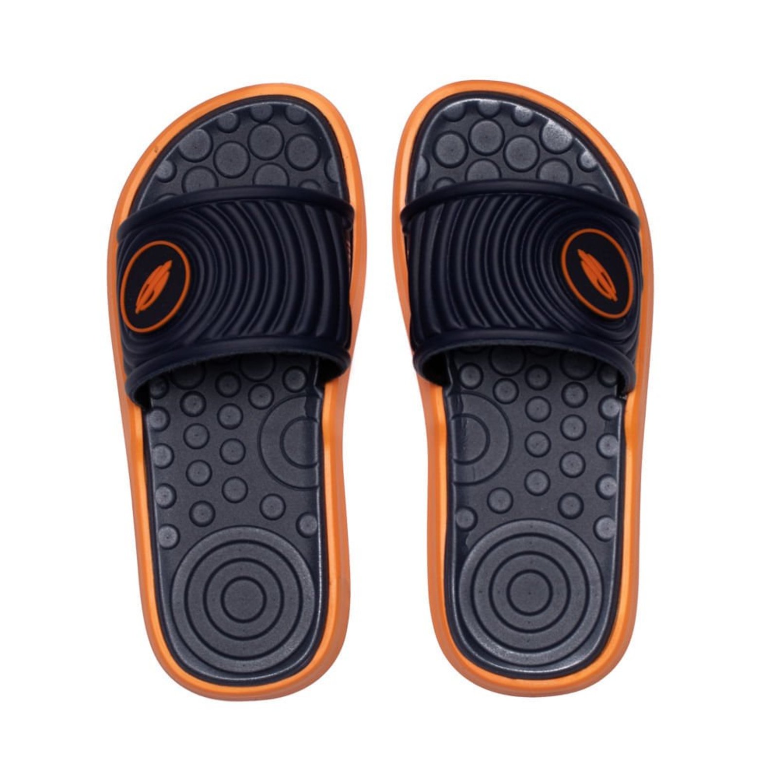 Vista 2 Infantil - Chinelo Slide Mormaii Quiver Pro Marinho/laranja Grendene azul marinho Grendene azul marinho