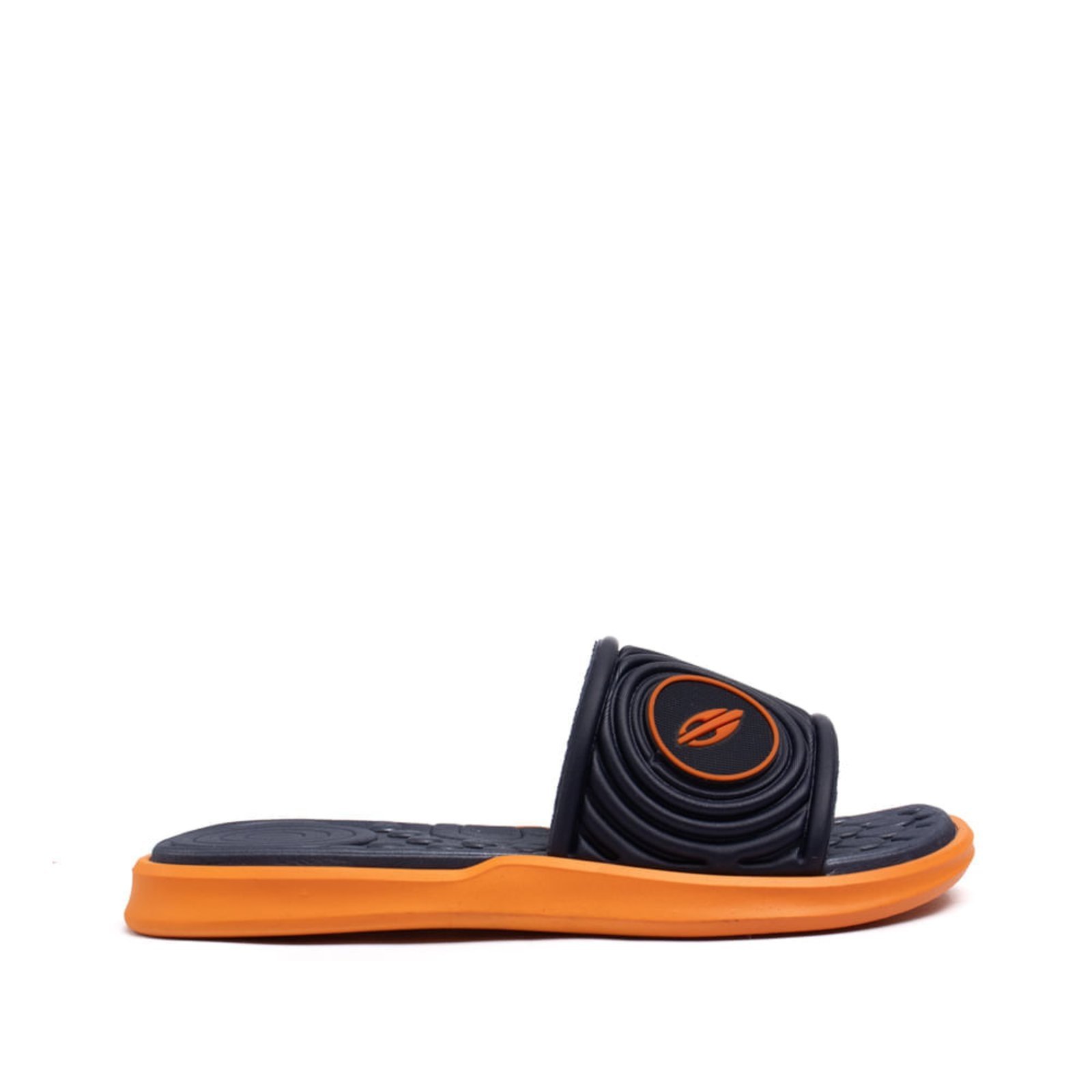 Vista 3 Infantil - Chinelo Slide Mormaii Quiver Pro Marinho/laranja Grendene azul marinho Grendene azul marinho