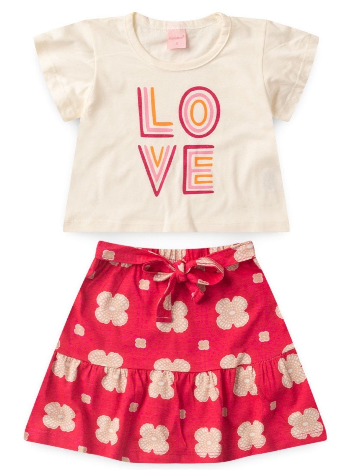 Vista 3 Infantil - Conjunto Platinum Triplicate Love Rosa Miniature Kids bege rosa Miniature Kids bege rosa