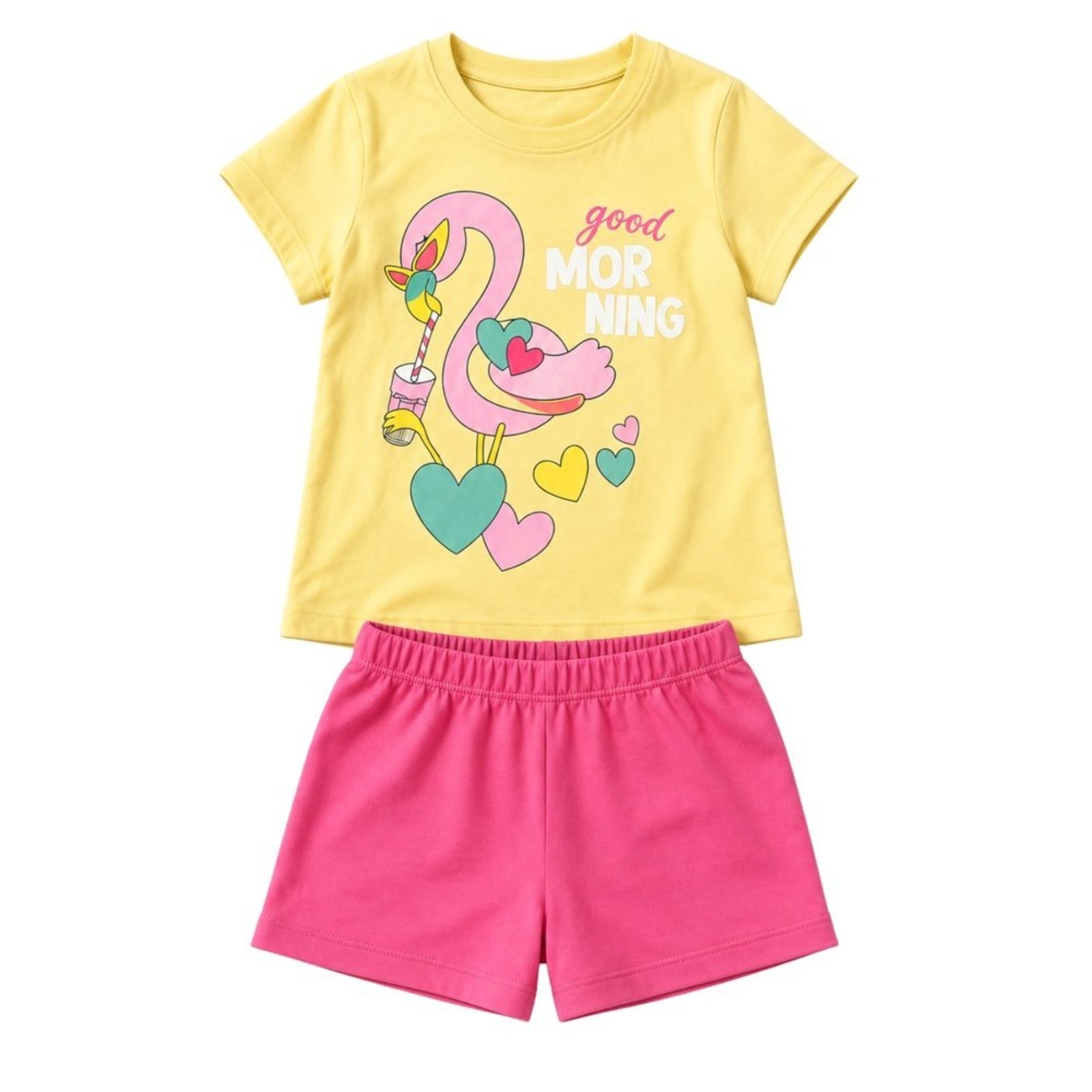 Infantil - Conjunto Menina Blusa Meia Malha Penteada Bermuda Moletinho