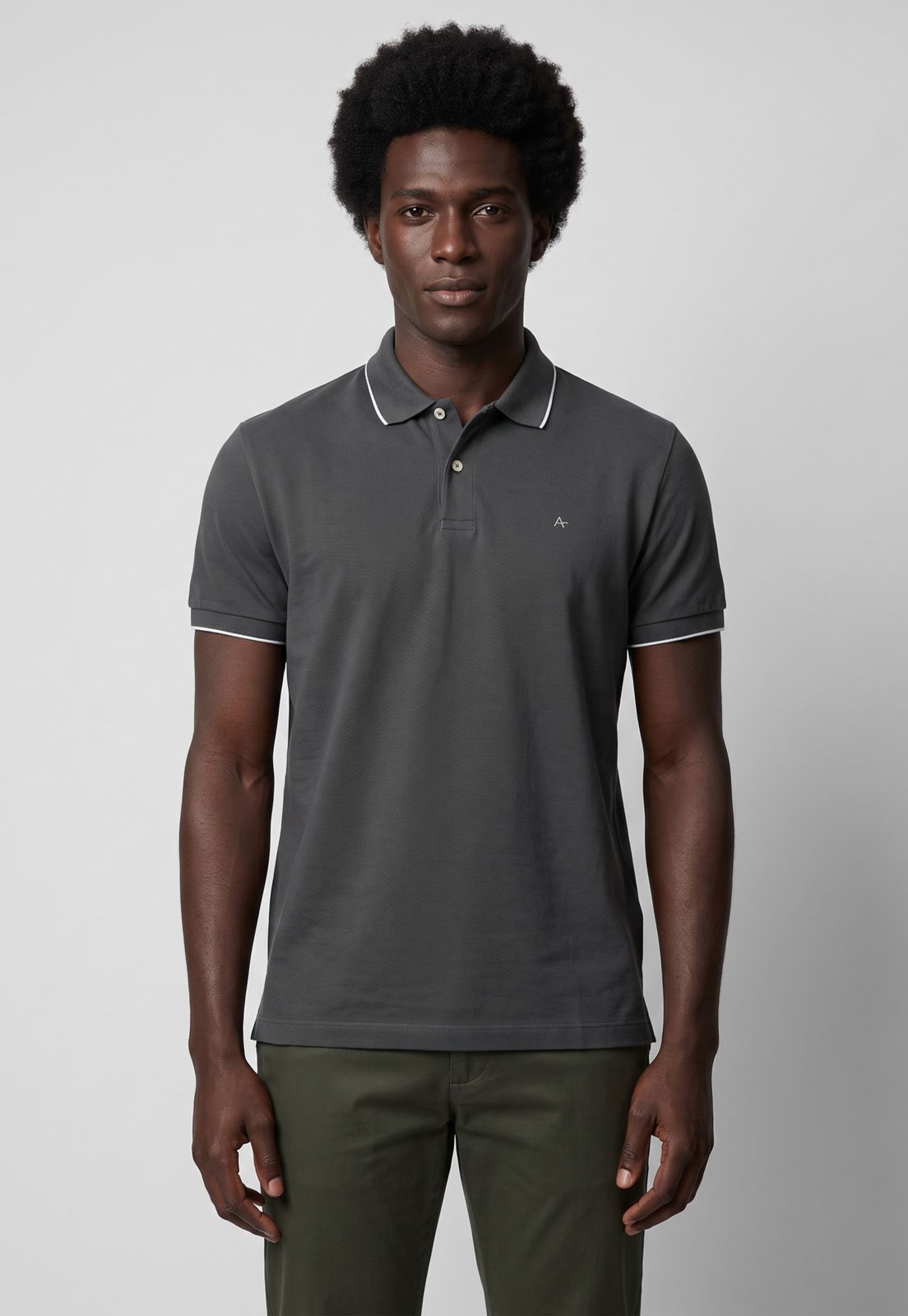 Polo Masculina Aramis Frisos Cinza
