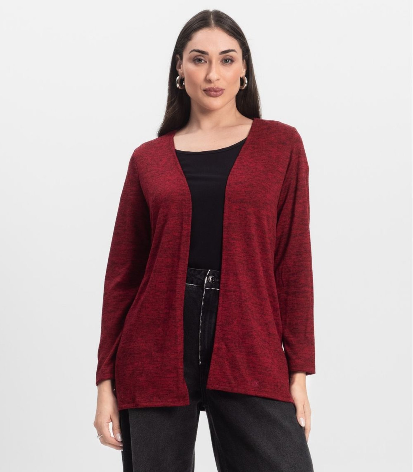 Cardigan Feminino Alongado Infinita Cor Vermelho