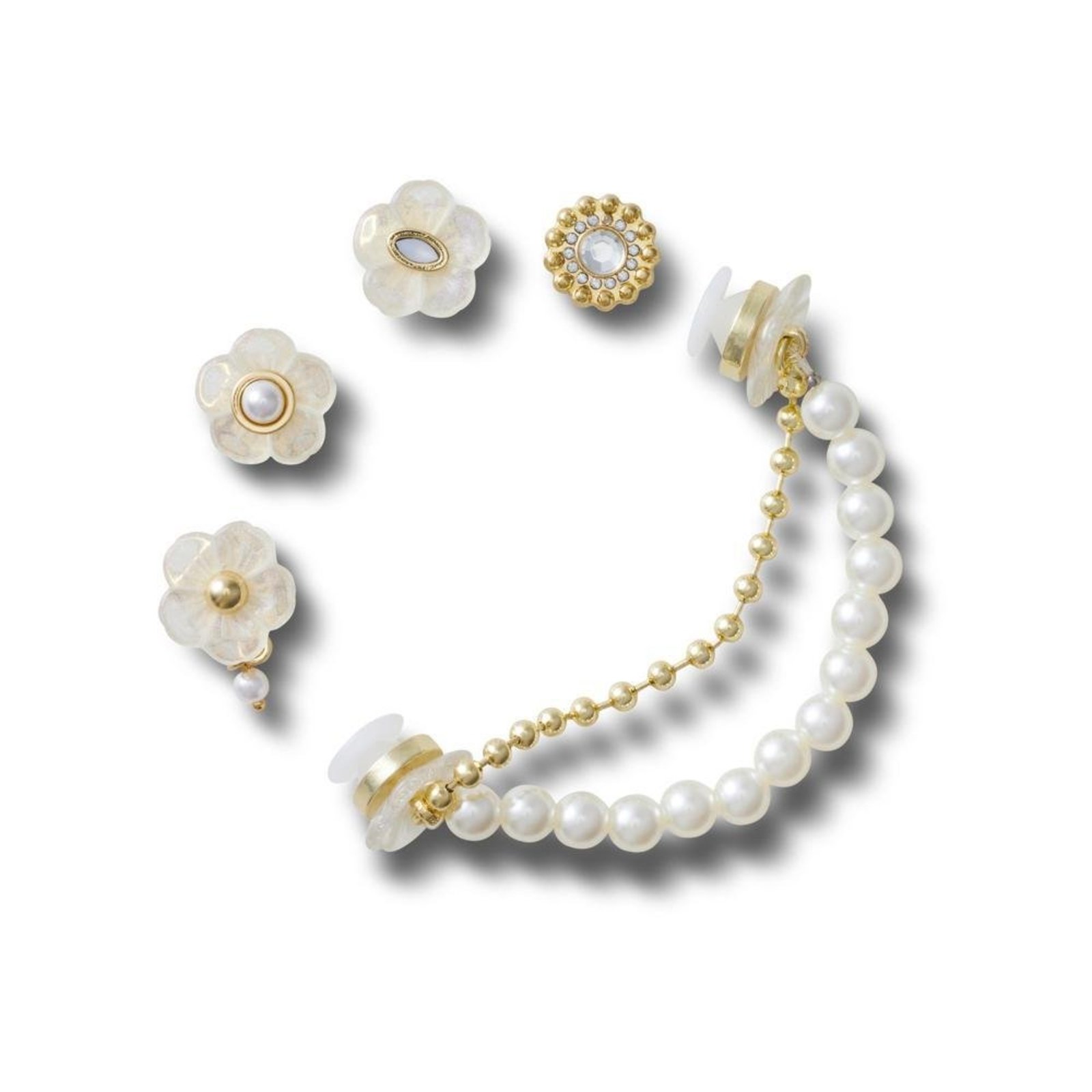 Infantil - Jibbitz™ Floral E Pérolas Pack Com 5 Peças Único Branco