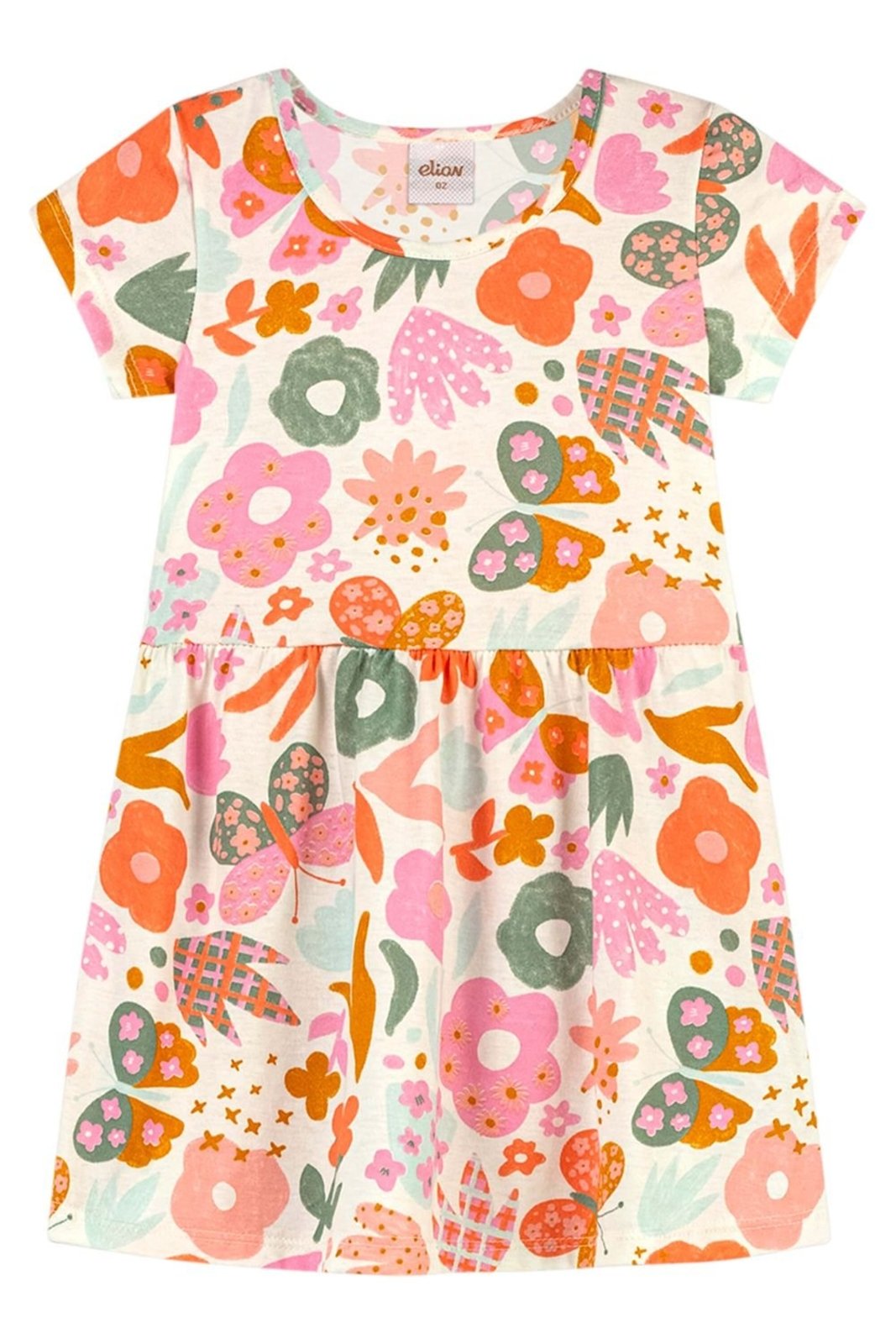 Infantil - Vestido Curto Menina Lúdico Elian Bege