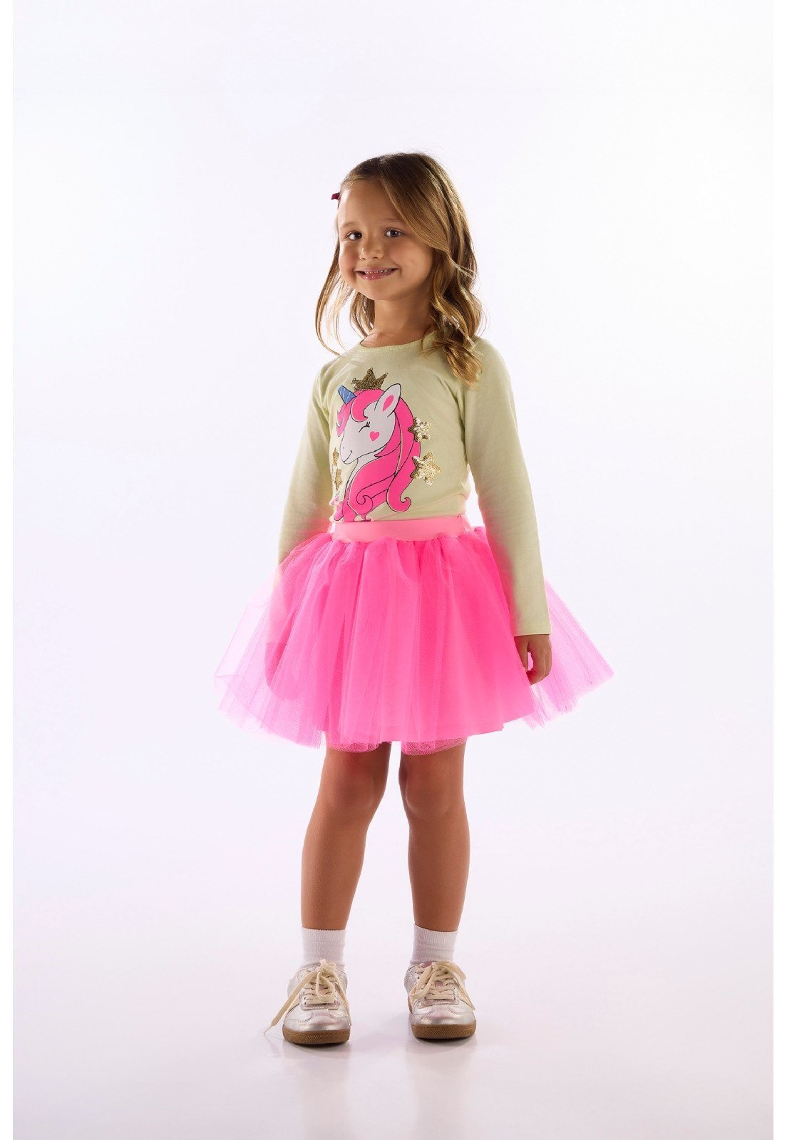 Infantil - Blusa Unicórnio Manga Longa Quimby Verde