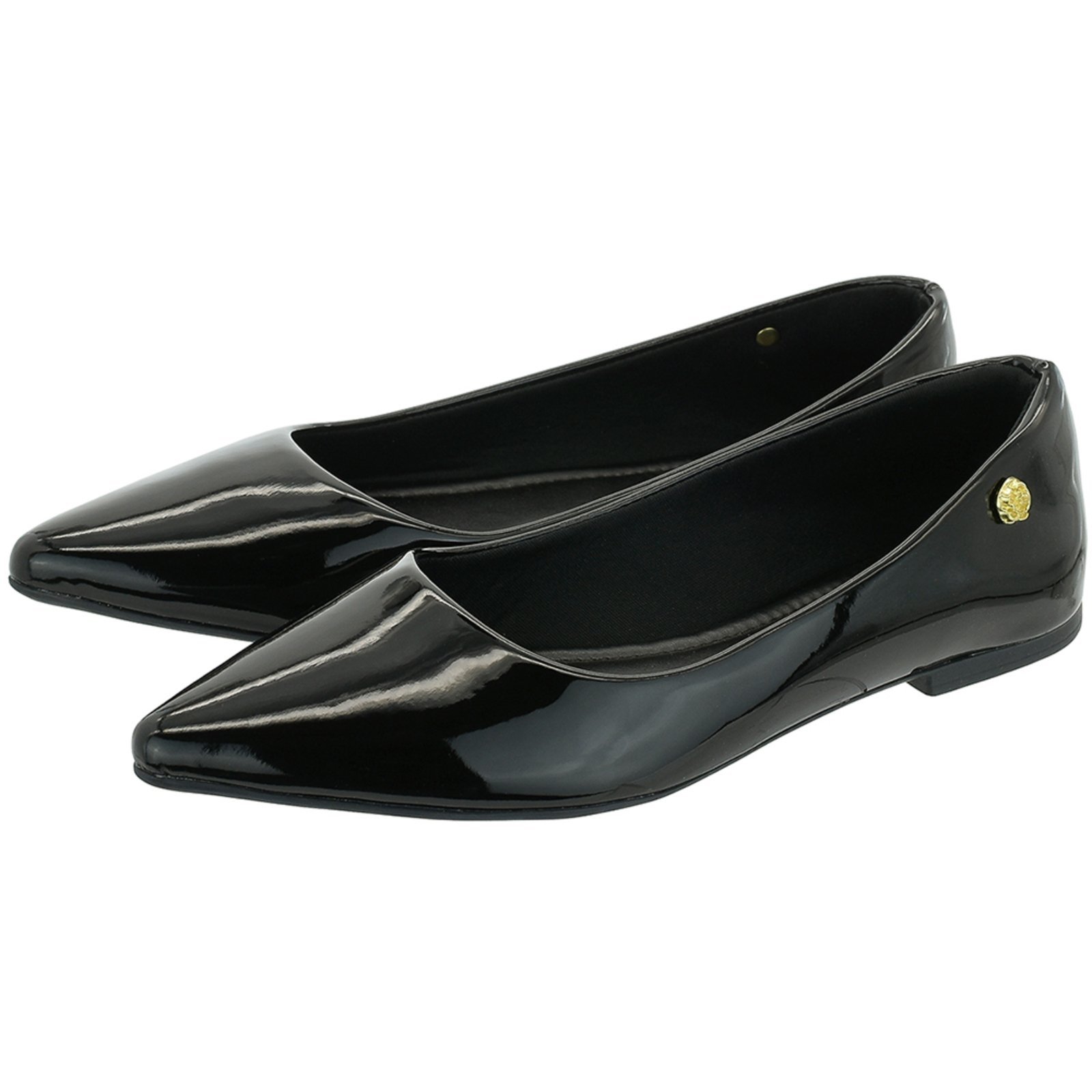 Vista 2 Sapatilha Feminina Donatella Shoes Bico Fino Lisa Básica Verniz Monte Shoes preto Monte Shoes preto