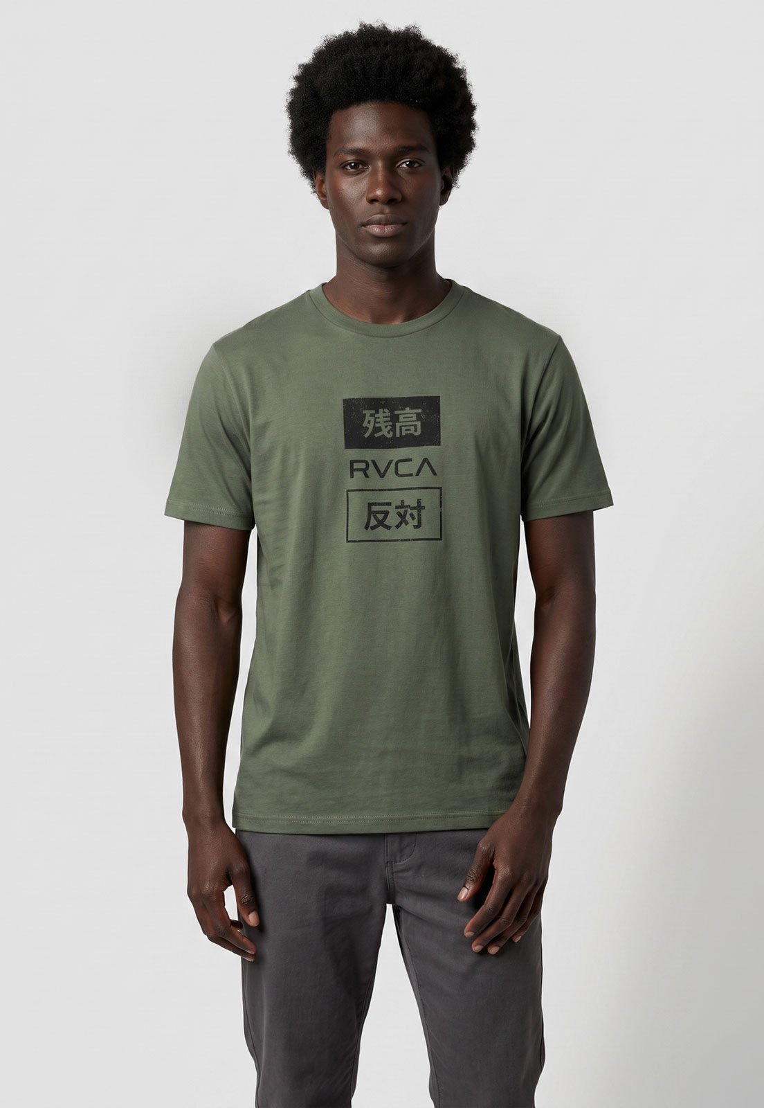Camiseta Masculina RVCA Trade Gola Redonda Verde