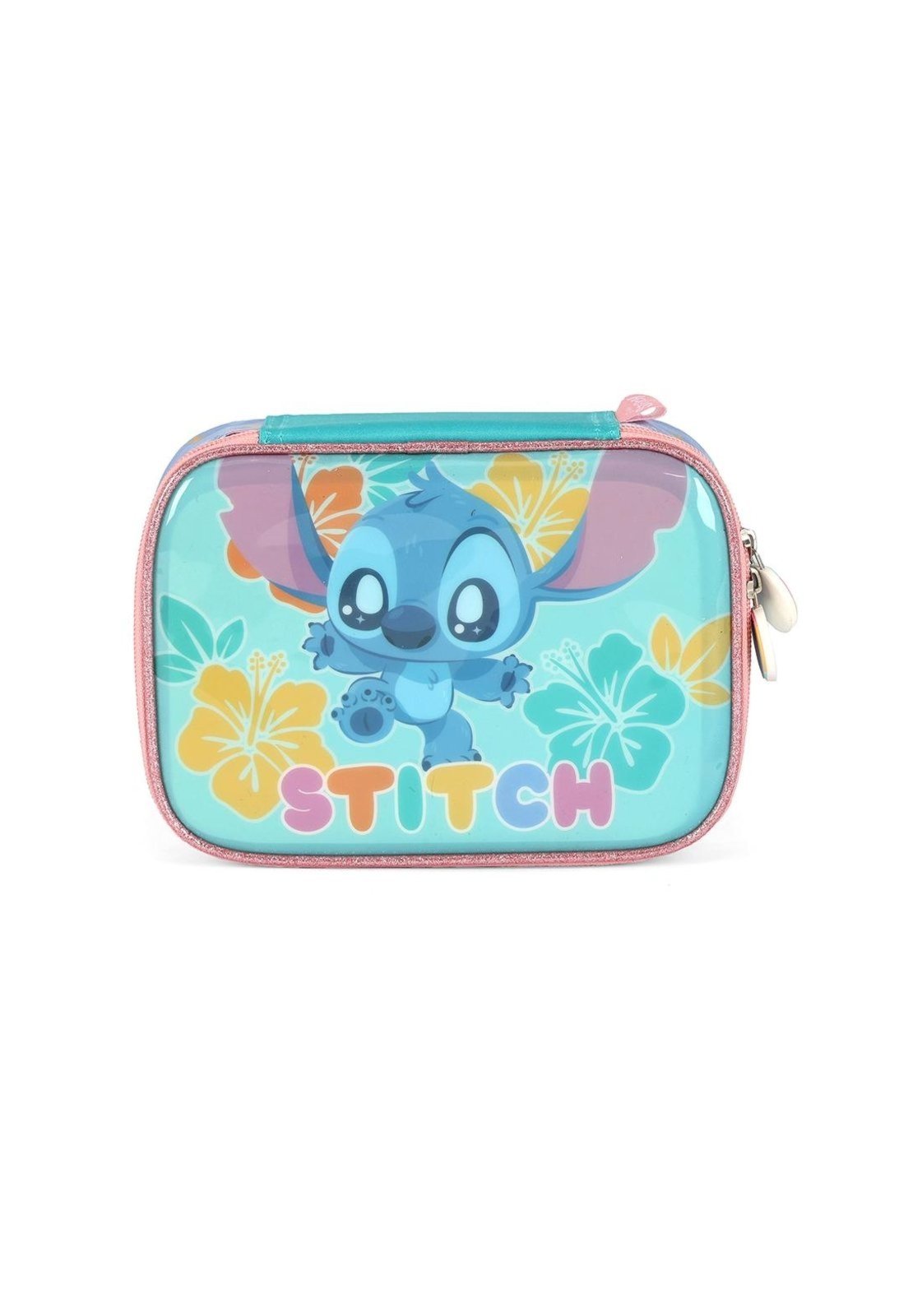 Vista 2 Infantil - Estojo Box Médio 100 pens Ohana Stitch Disney Luxcel verde Luxcel verde