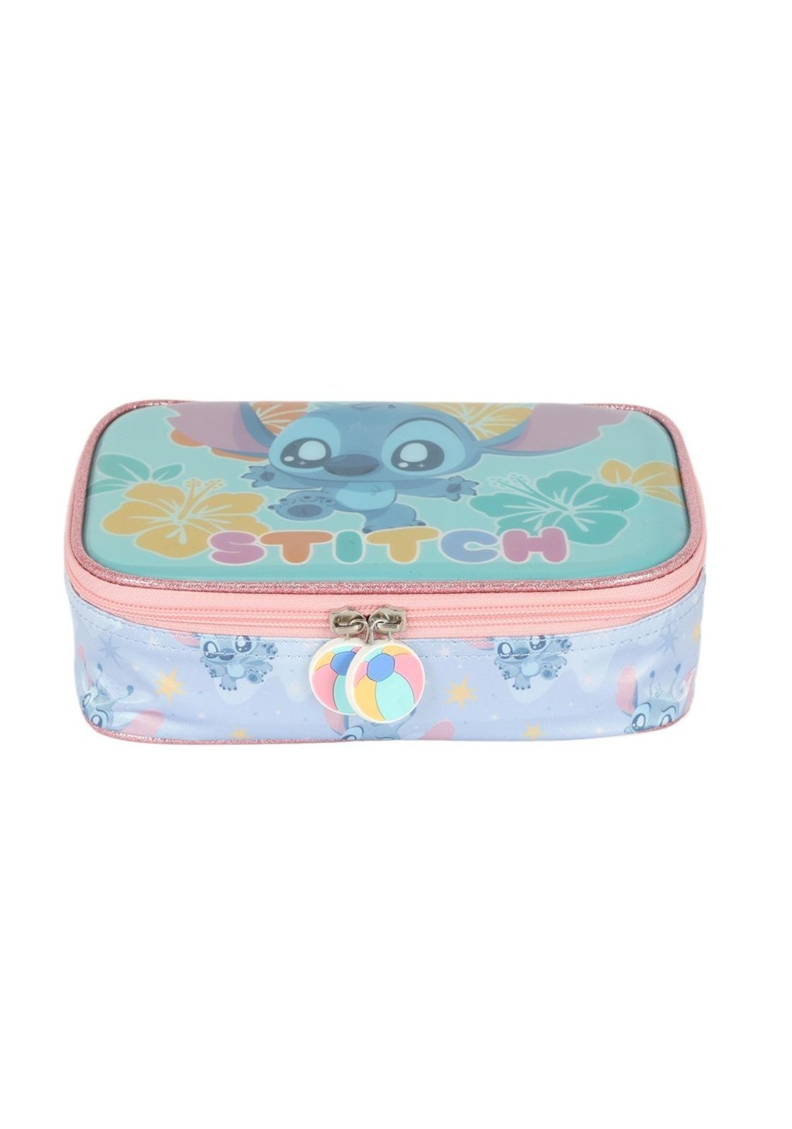 Vista 3 Infantil - Estojo Box Médio 100 pens Ohana Stitch Disney Luxcel verde Luxcel verde