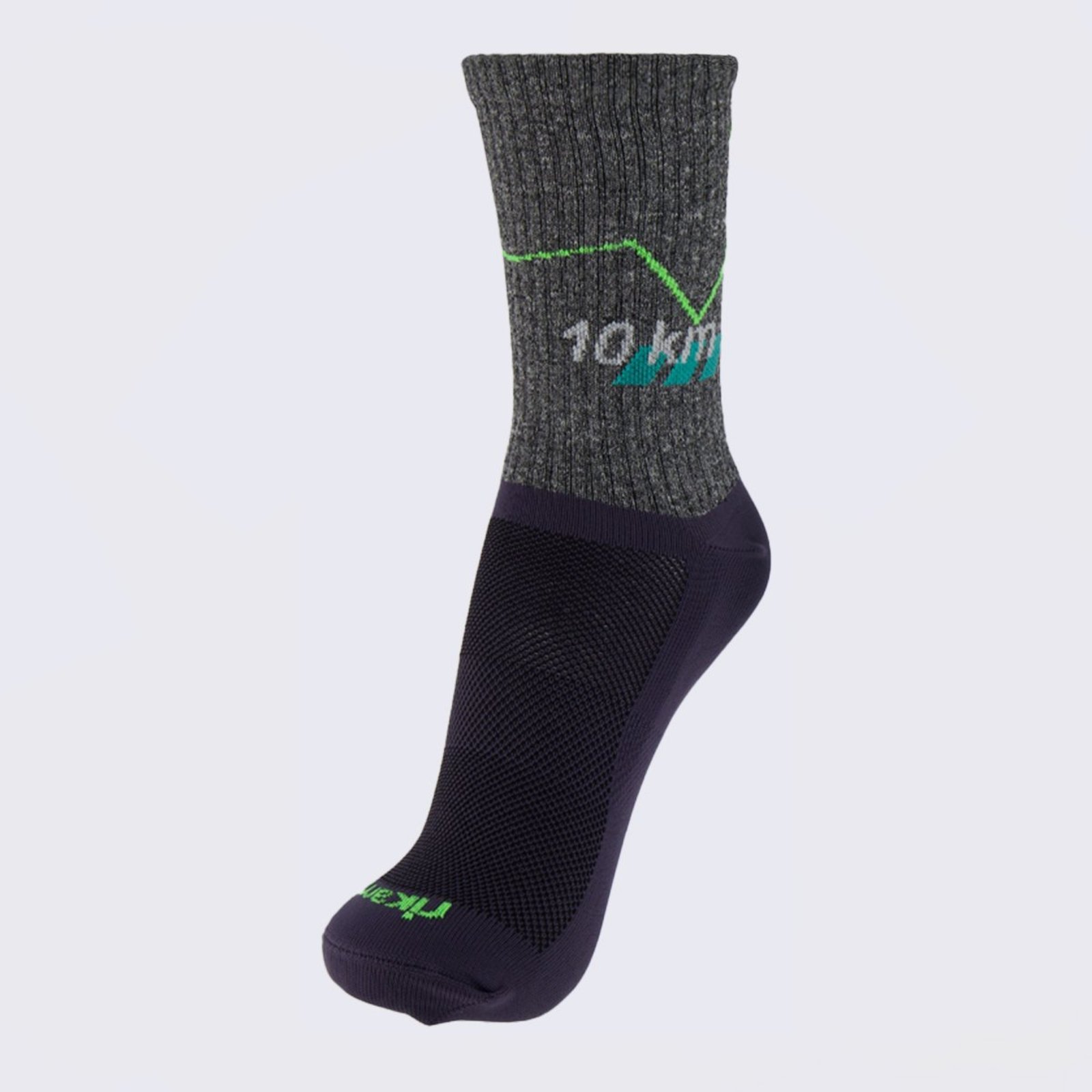 Meia Rikam Performance Running Poliamida Cano Medio 10Km Cinza