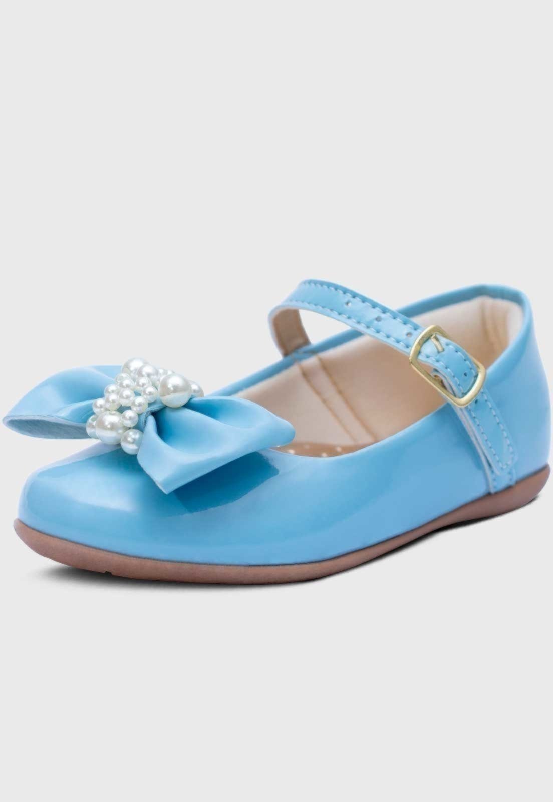 Infantil – Sapatilha Popidi Menina Laço Perola Azul