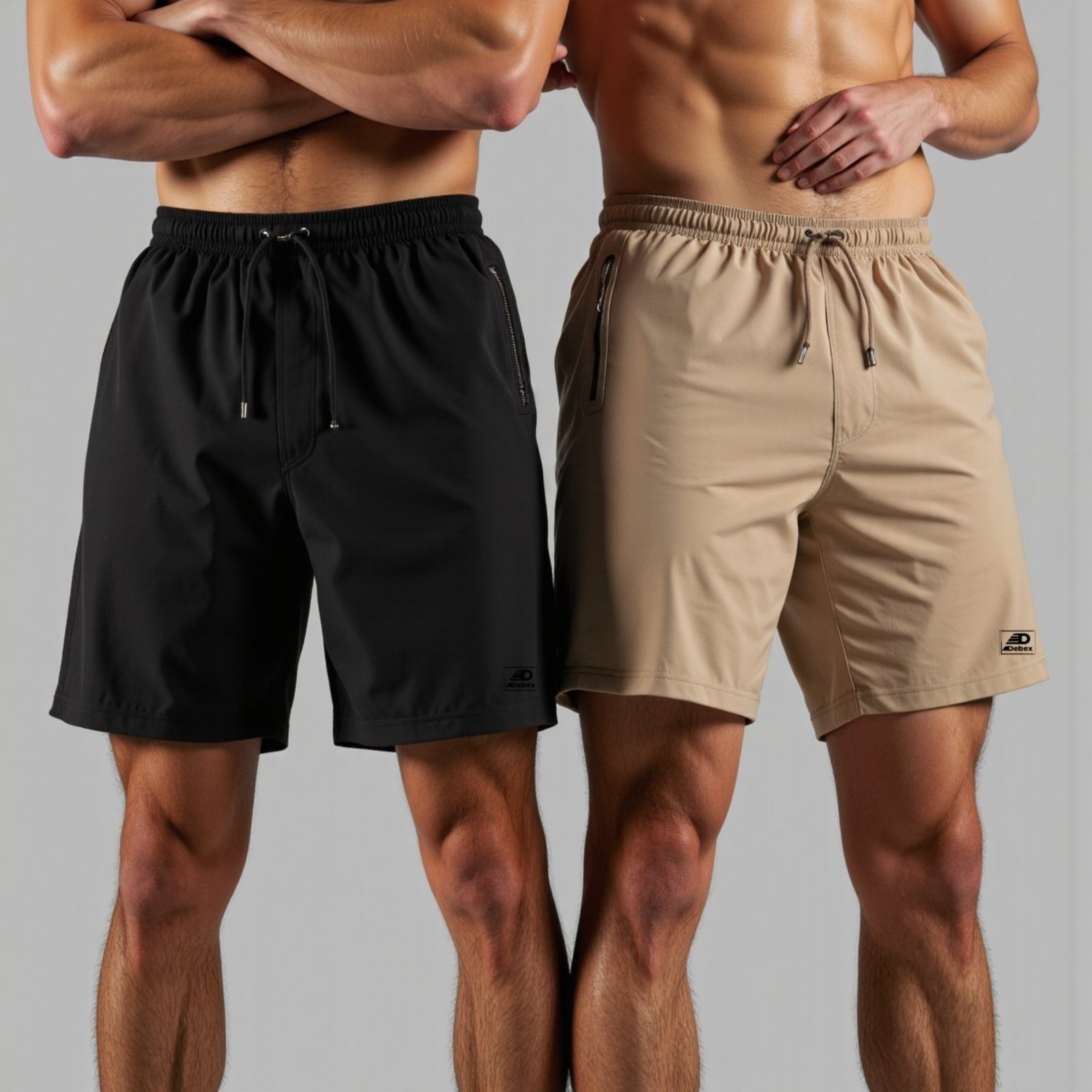 Kit 2 Shorts Surf Com Ziper Masculino Bermuda d'Água Praia Academia Tactel com Elastano