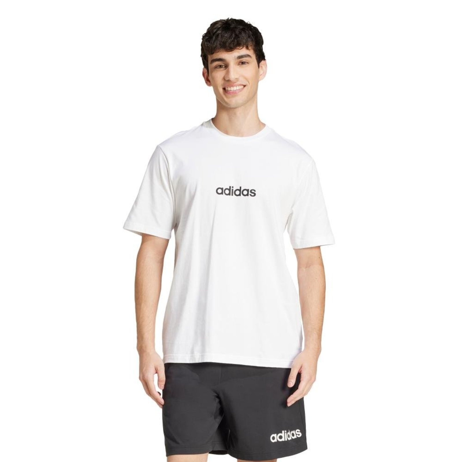 Camiseta Essentials Linear Single Jersey adidas Sportswear Branco