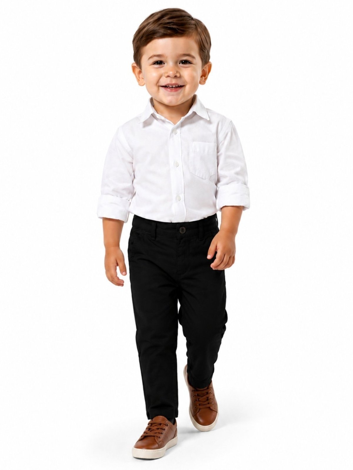 Infantil - Calça Sarja Alfaiataria Crawling Menino Preta