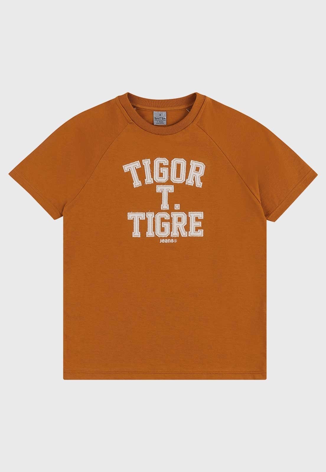 Camiseta Tigor T Tigre Estampa Frontal Laranja