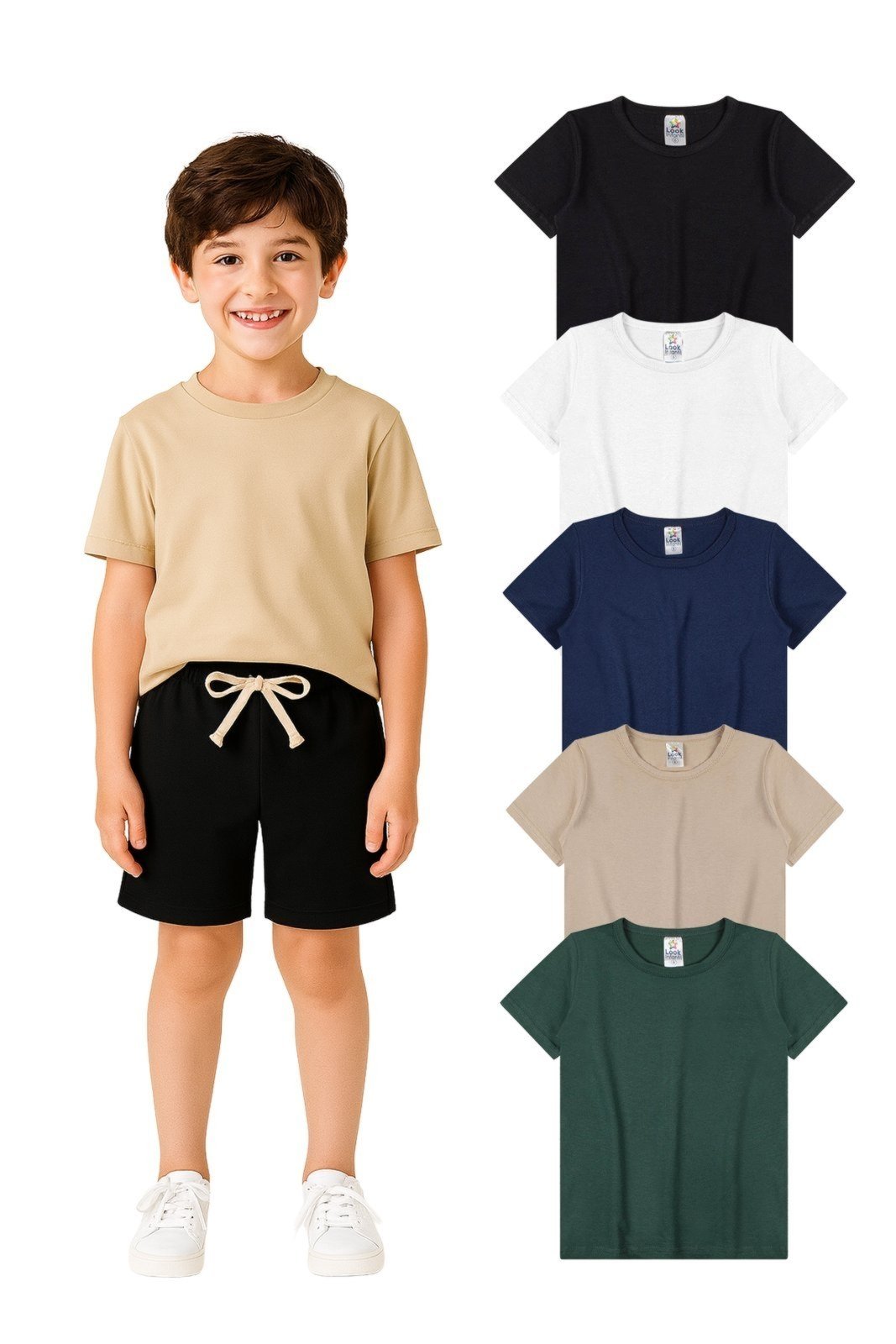 Vista 2 Infantil - Kit Sortido 5 Camisetas Menino Babei no Look multicolorido Babei no Look multicolorido