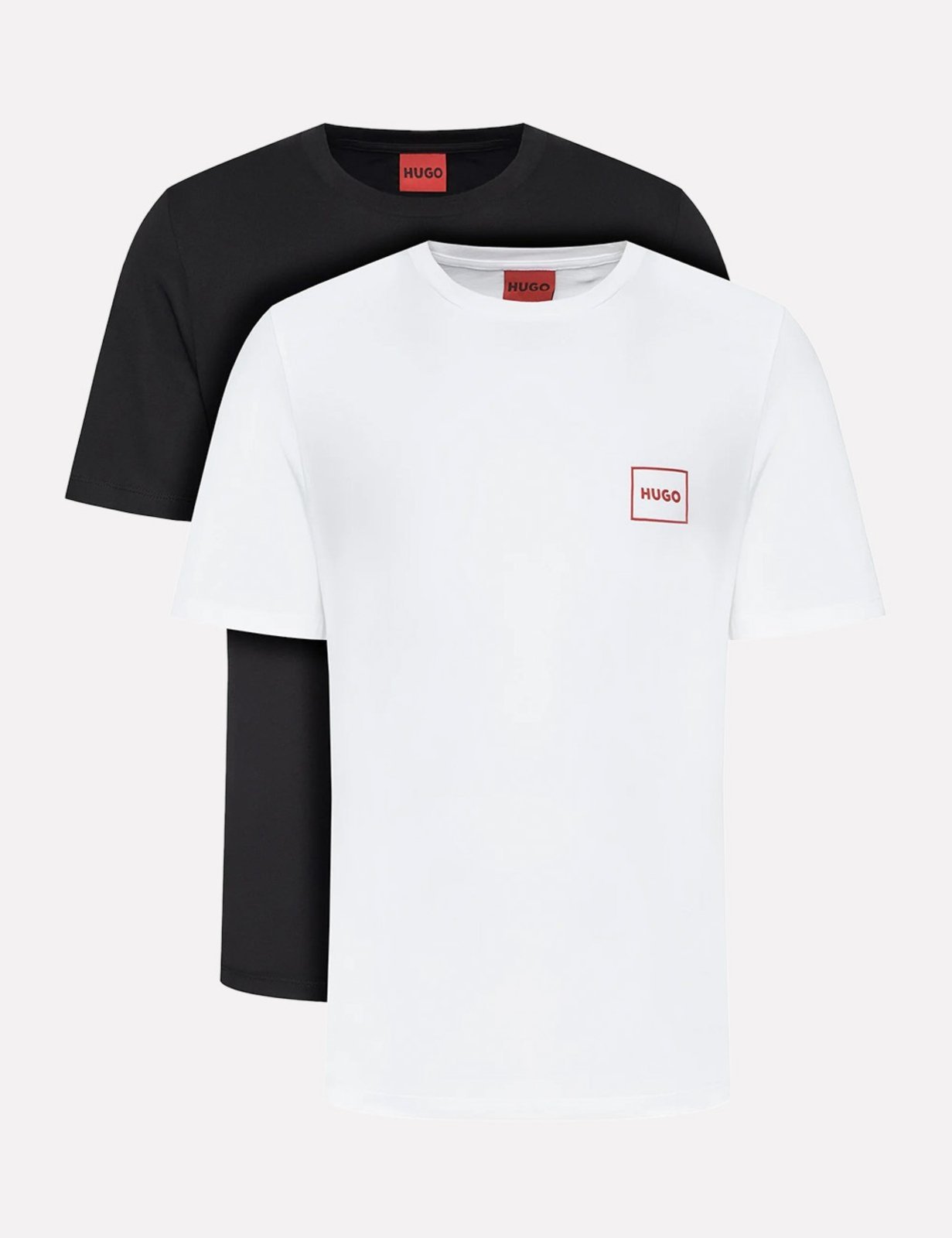 Kit Camisetas Hugo Boss Regular Fit Dugopak Branca/Preta 2UN
