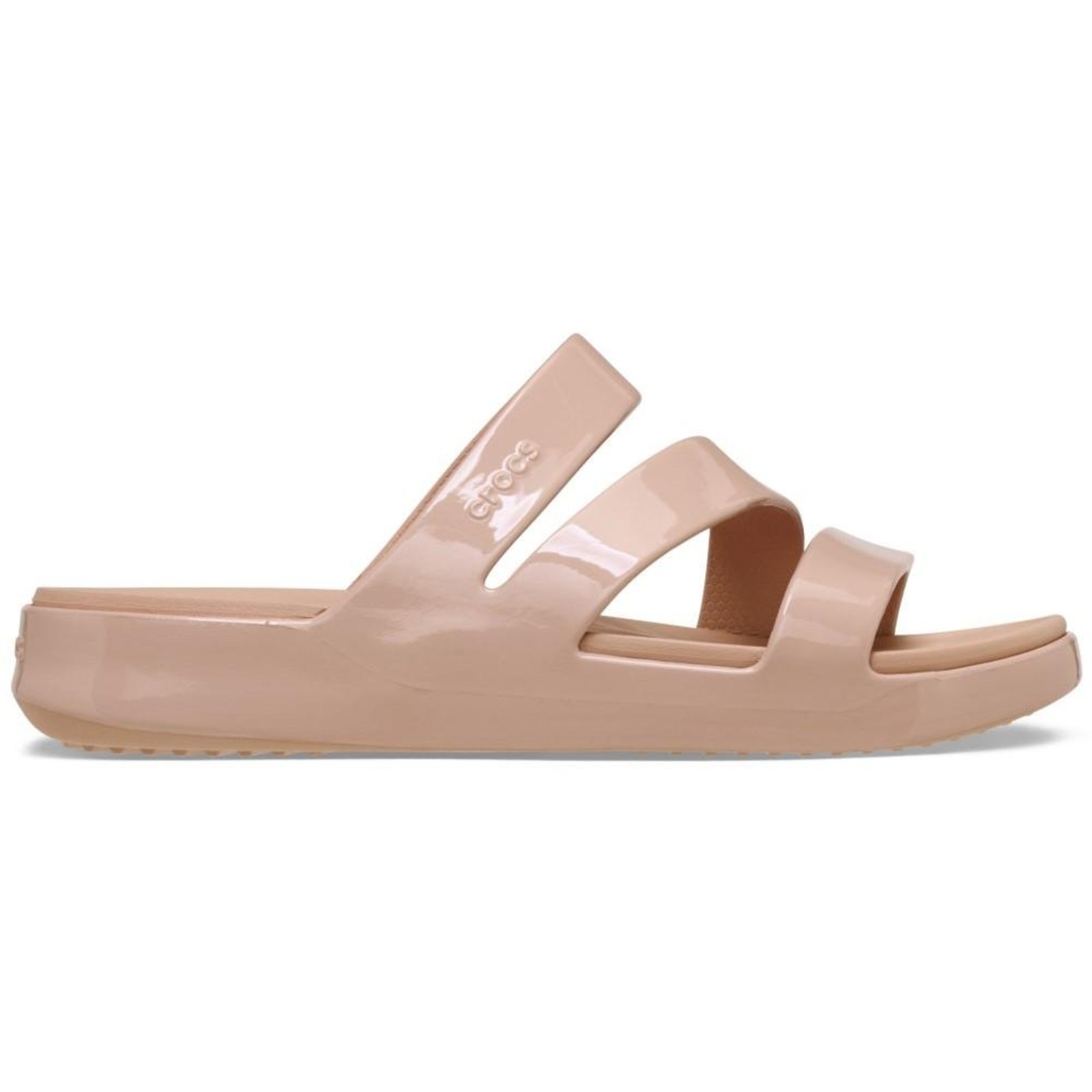 Sandália Crocs Getaway Patent Strappy Pink Caramel Rosa