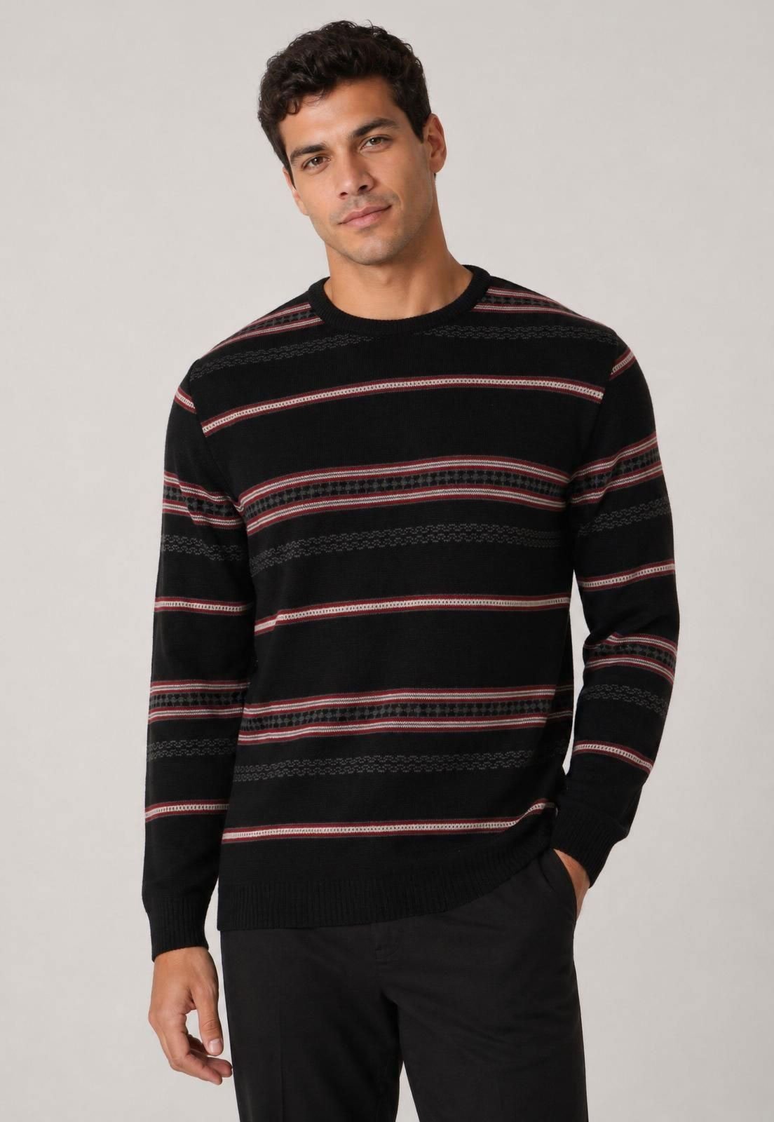 Suéter Masculino Vissla Listrado Preto