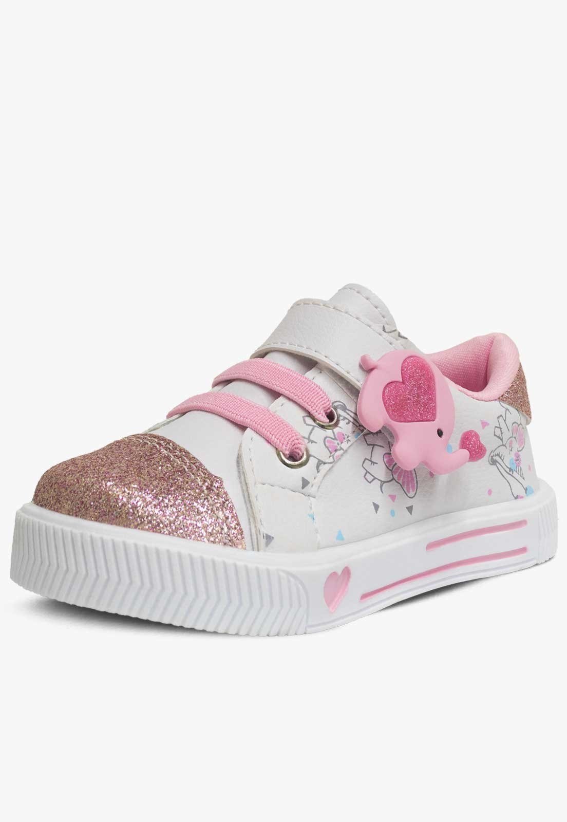 Infantil - Tênis Pópidi Menina Calce Fácil Branco