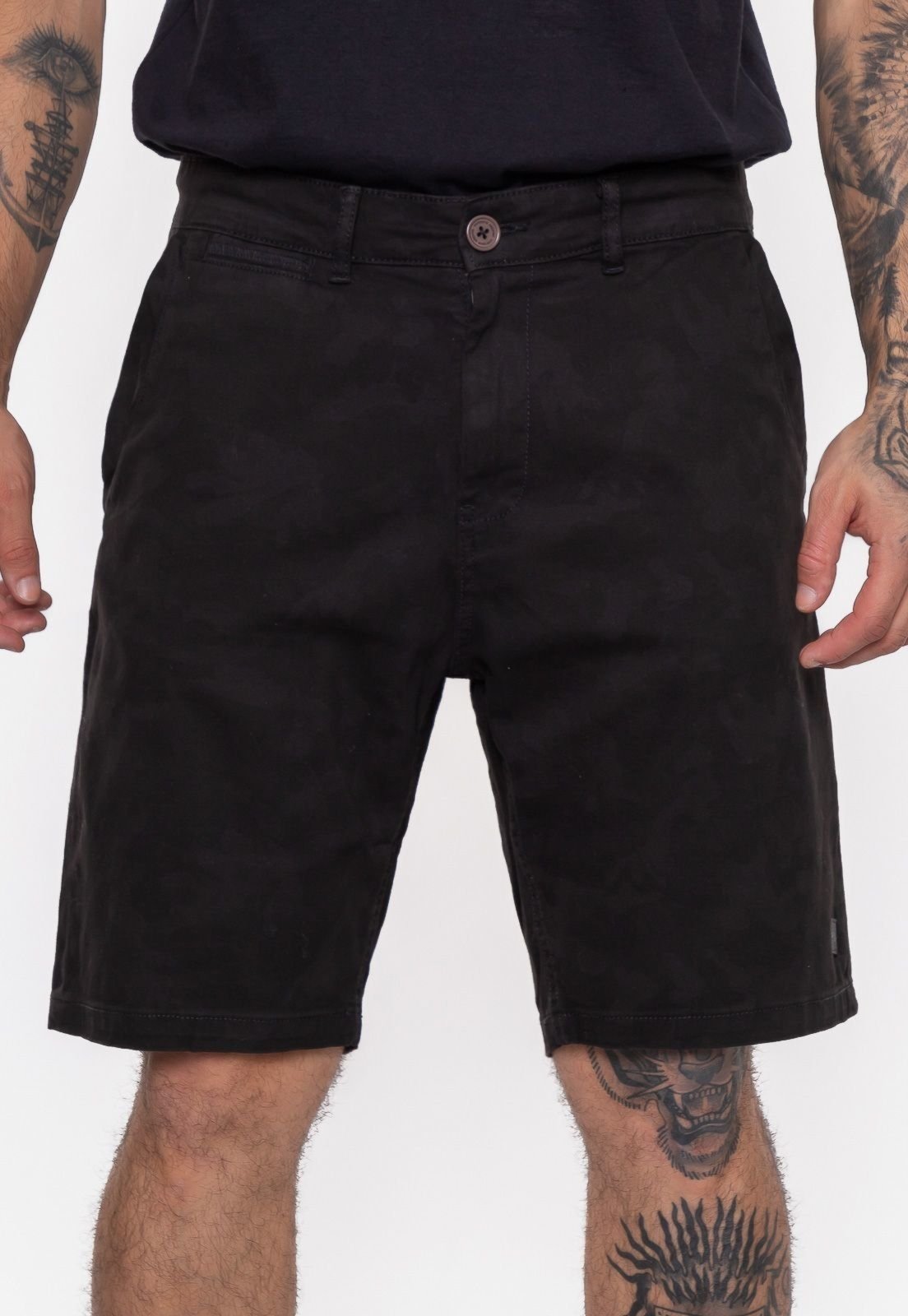 Bermuda HD Walkshort Chino Preta Camuflada