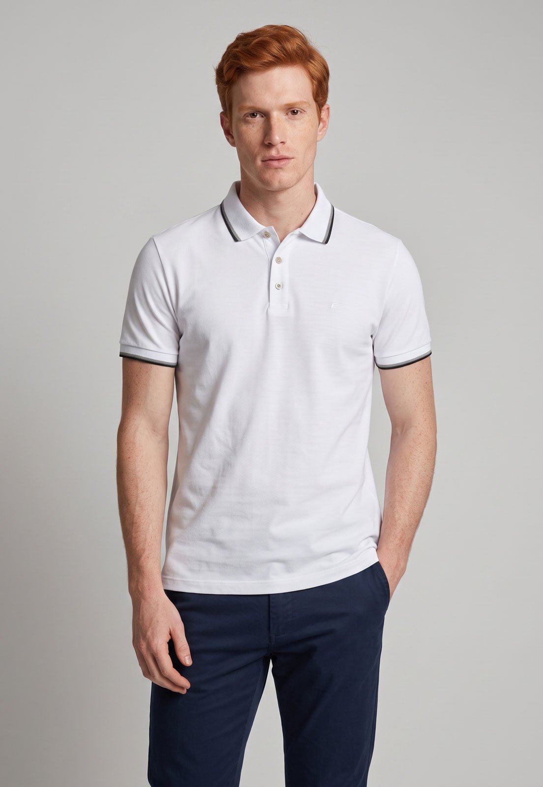 Camisa Polo Masculina Ellus Piquet Friso Classic Branca