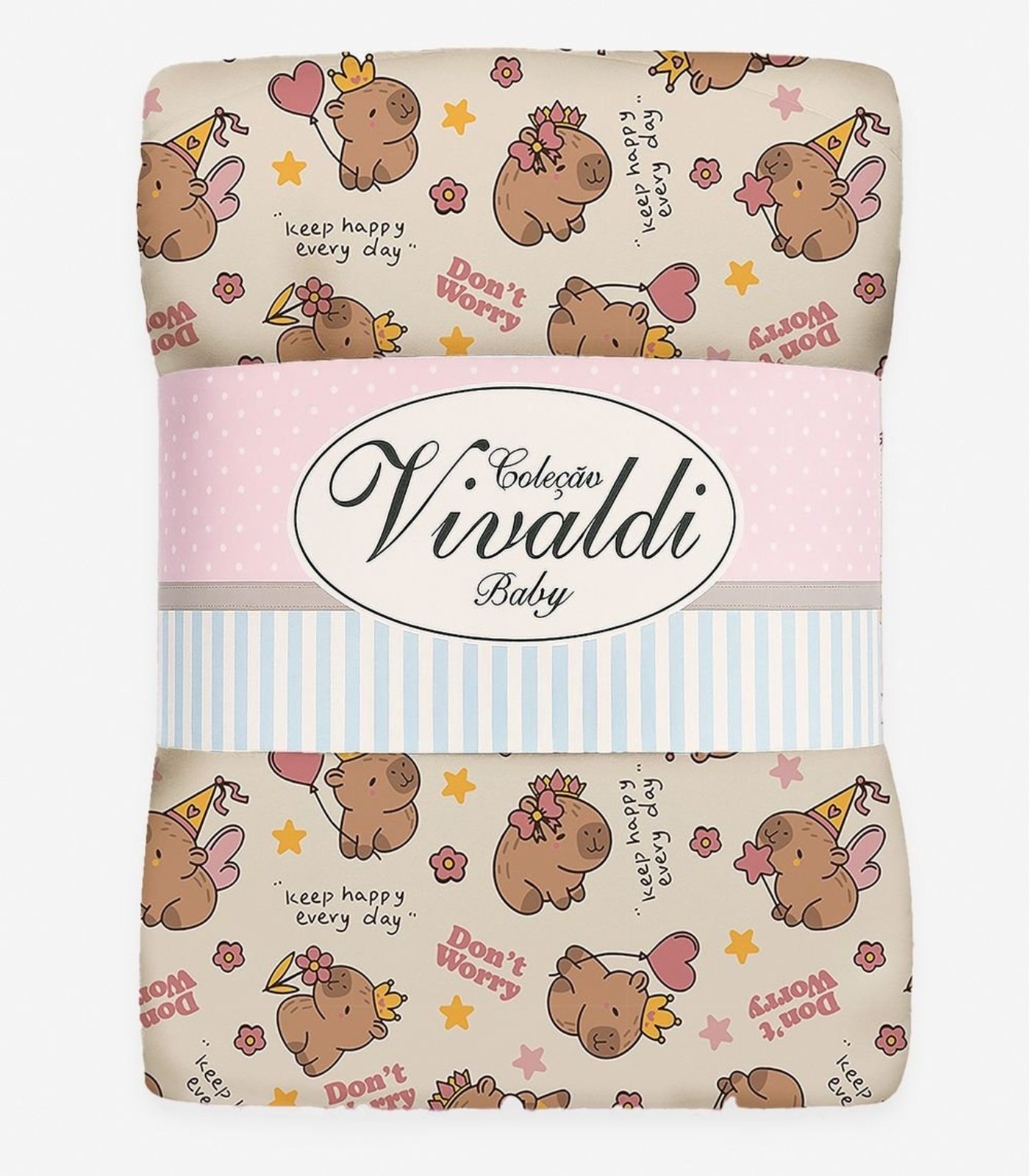 Manta Dupla Face Baby Vivaldi Rosa