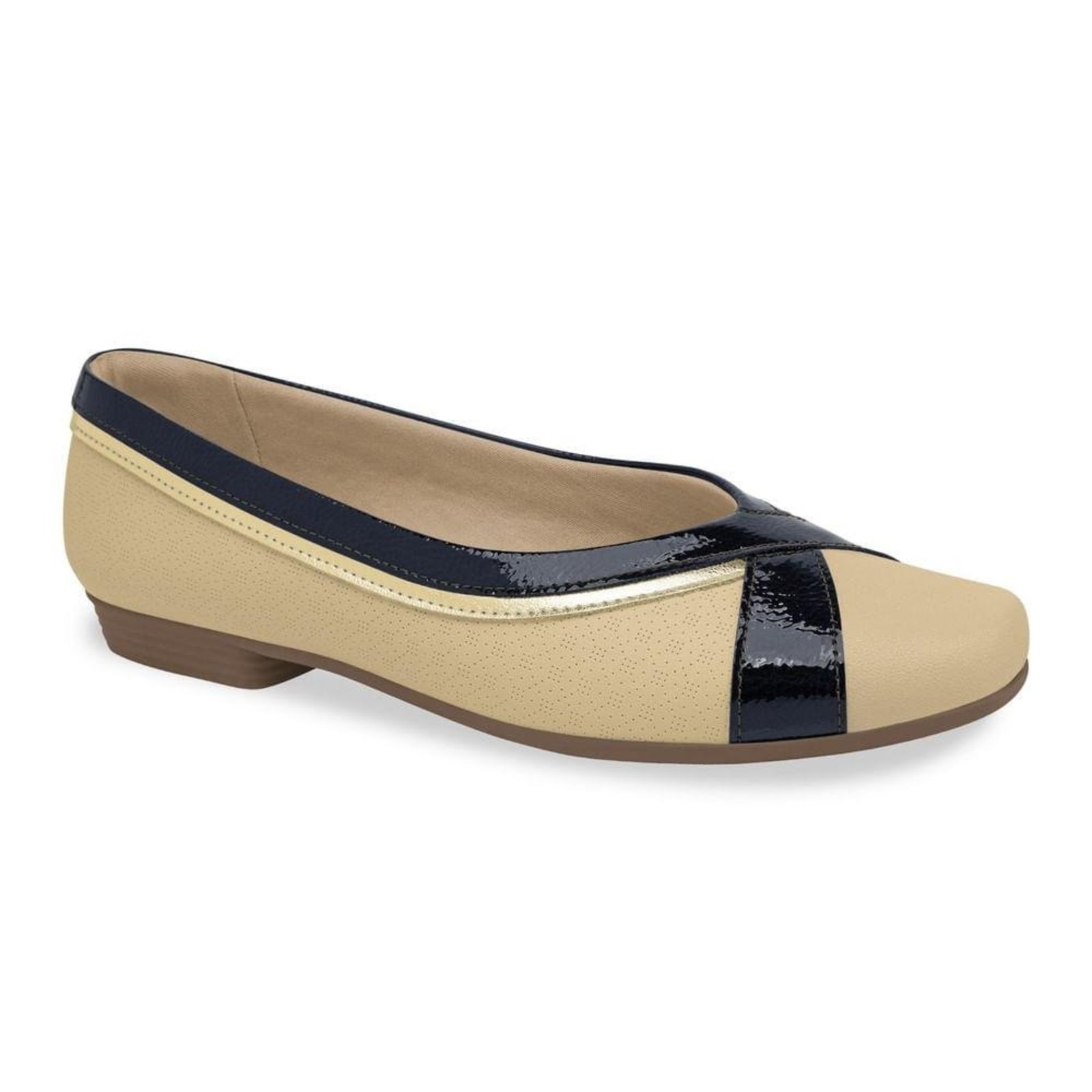 Sapatilha Bico Redondo Piccadilly Cross Feminina Branco